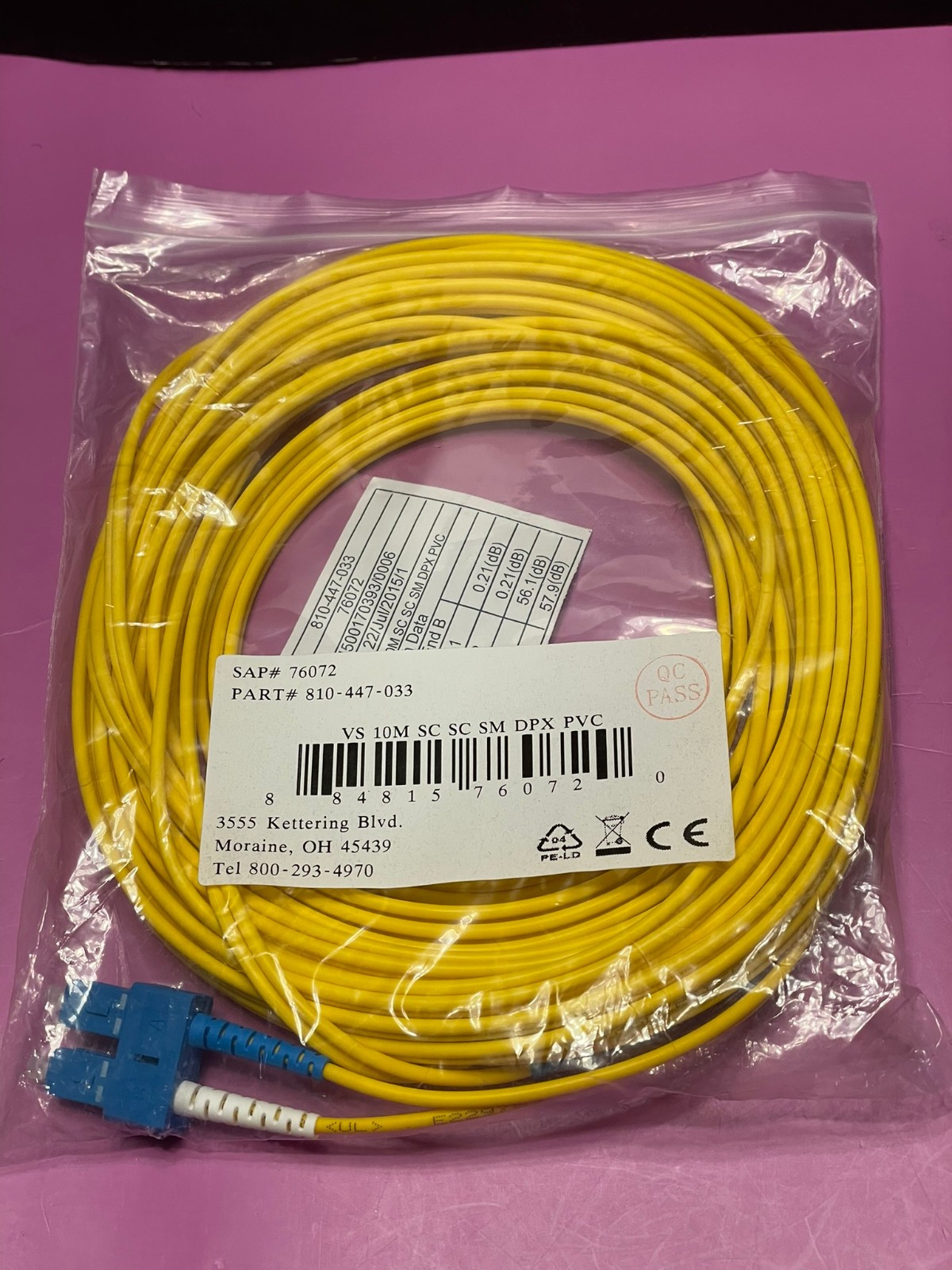 Legrand Quiktron Compatible Fiber Optic Patch Cable 10m SC-SC Single-Mode Duplex
