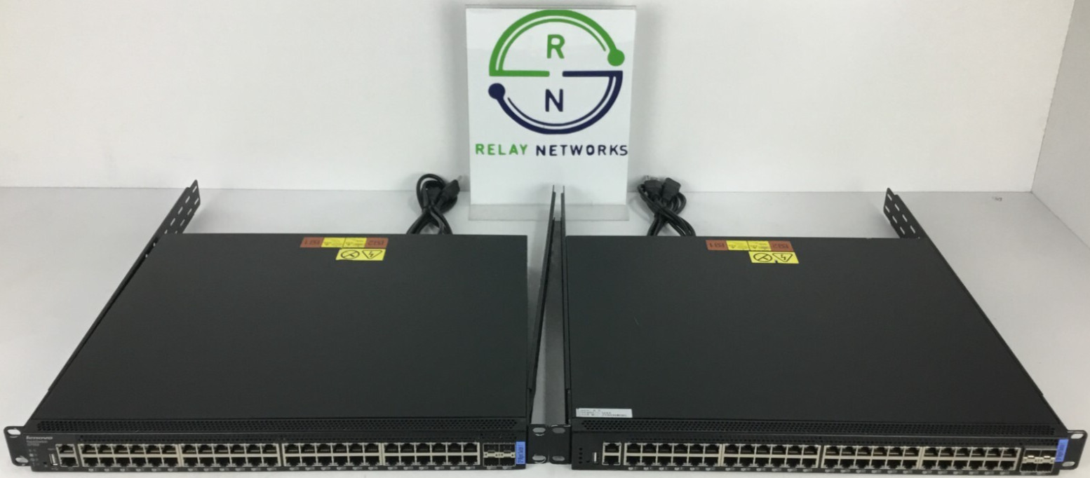 LOT OF 2 Lenovo G7052 RackSwitch 7159-HCS 48x 1GbE + 4x 1/10Gb SFP+