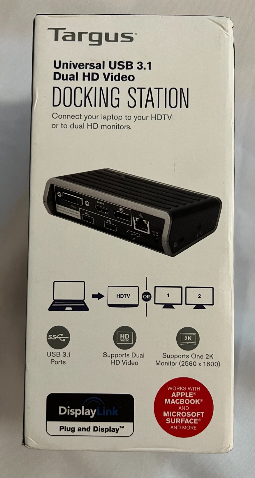 Targus ACP120US Universal USB 3.1 Dual HD Video Docking Station