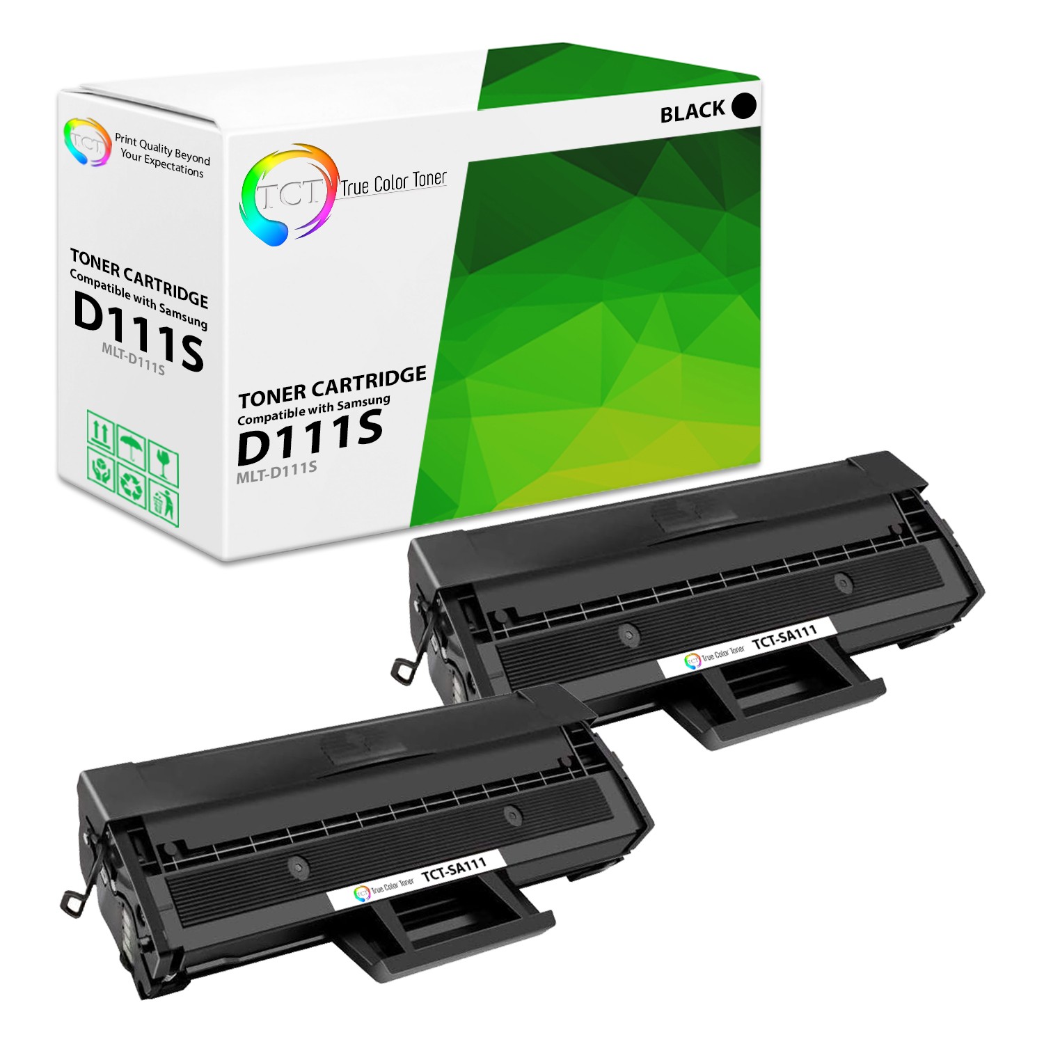 TCT 2 Black MLT-D111S Toner Cartridges For Samsung Xpress SL-M2020 SL-M2070