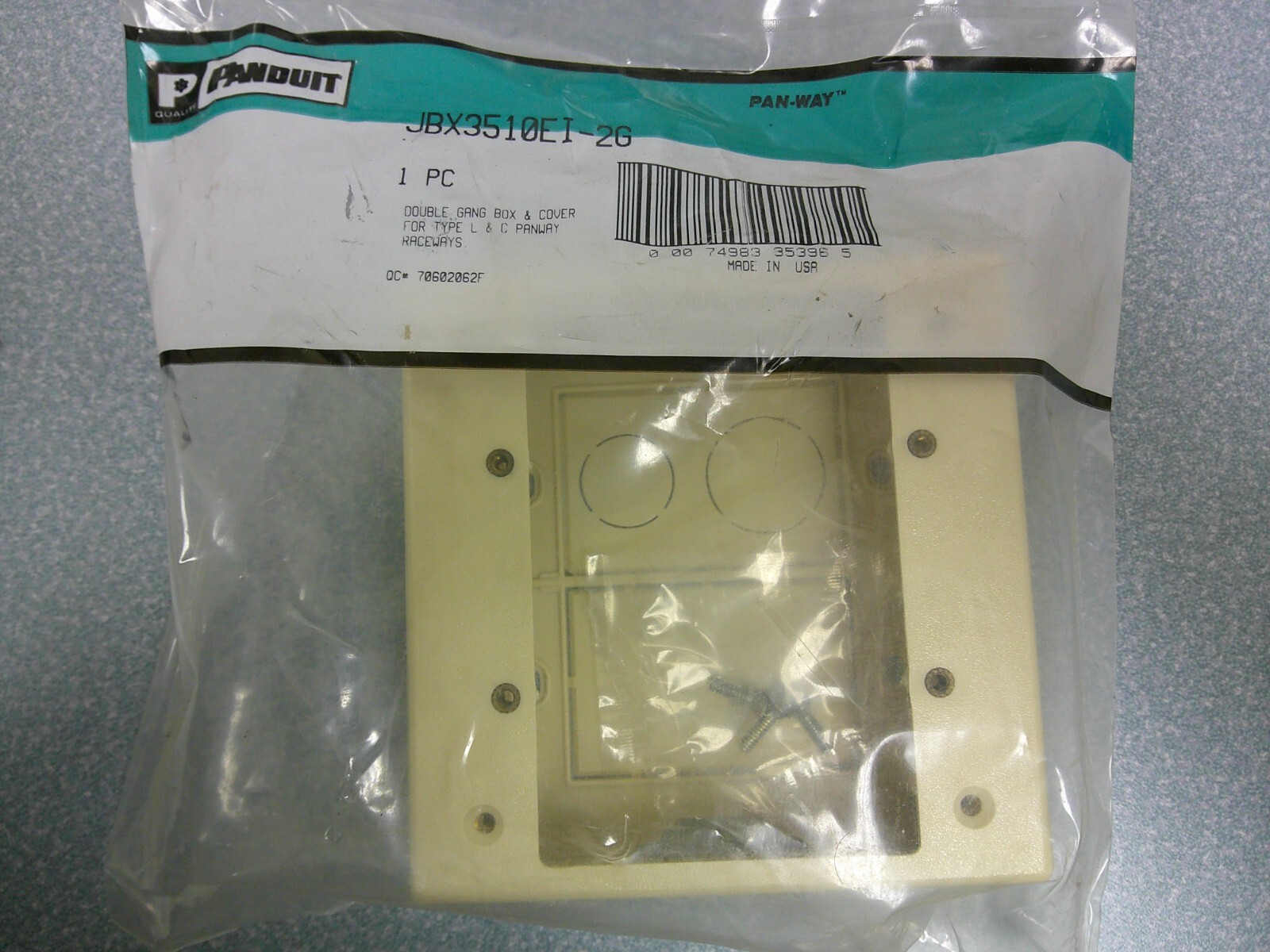 PANDUIT JBX3510EI-2G DOUBLE GANG JUNCTION BOX FOR TYPE L & C RACEWAYS