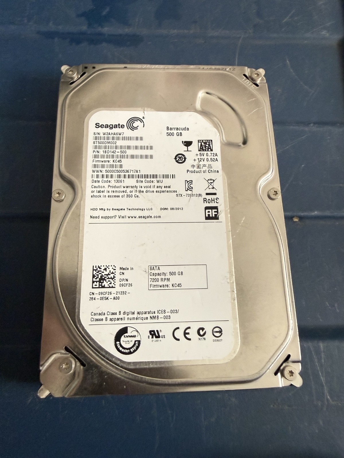 Seagate Barracuda Desktop HDD 500 Gb 7200 RPM SATA a 6 Gb/s 3.5" ST500DM002 Z14