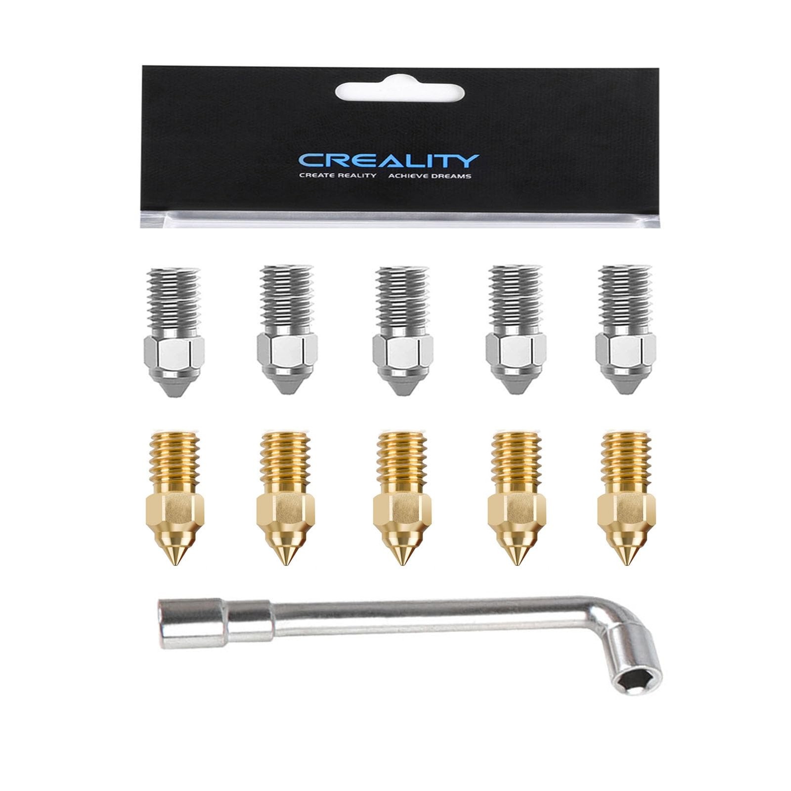 Creality Original Upgrade Ender 3 V3 SE Nozzle, 5PCS 0.4mm Copper Alloy Nozzle,