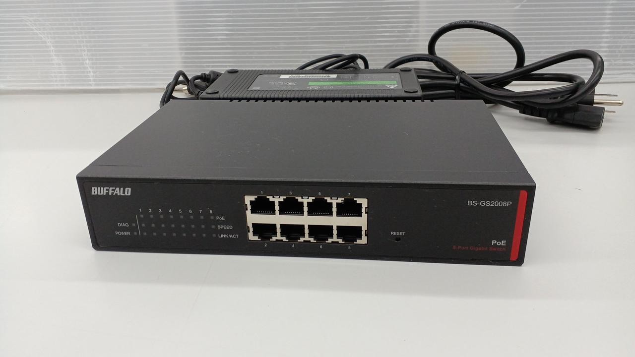 BUFFALO BS-GS2008P 8-Port Gigabit PoE Smart Switch – Good Condition