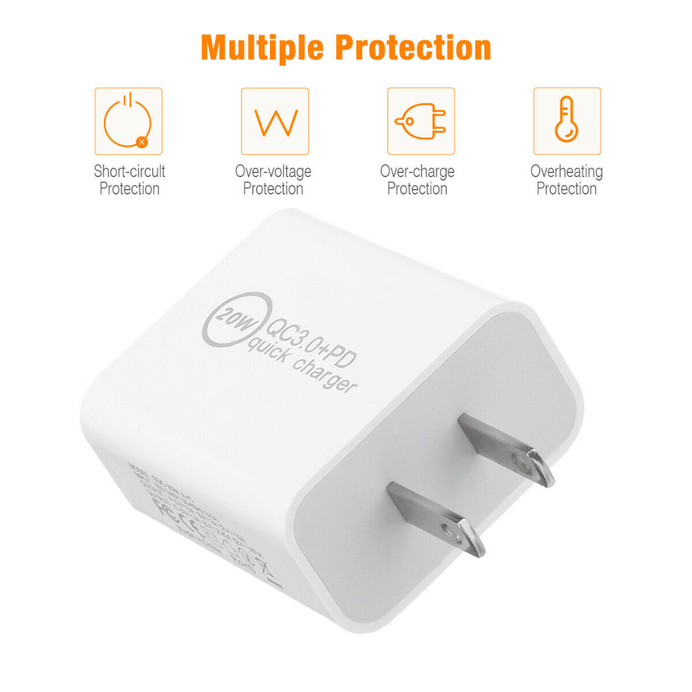 20W PD Power Adapter USB QC 3.0 Fast Wall Charger For iPhone Samsung iPad LOT