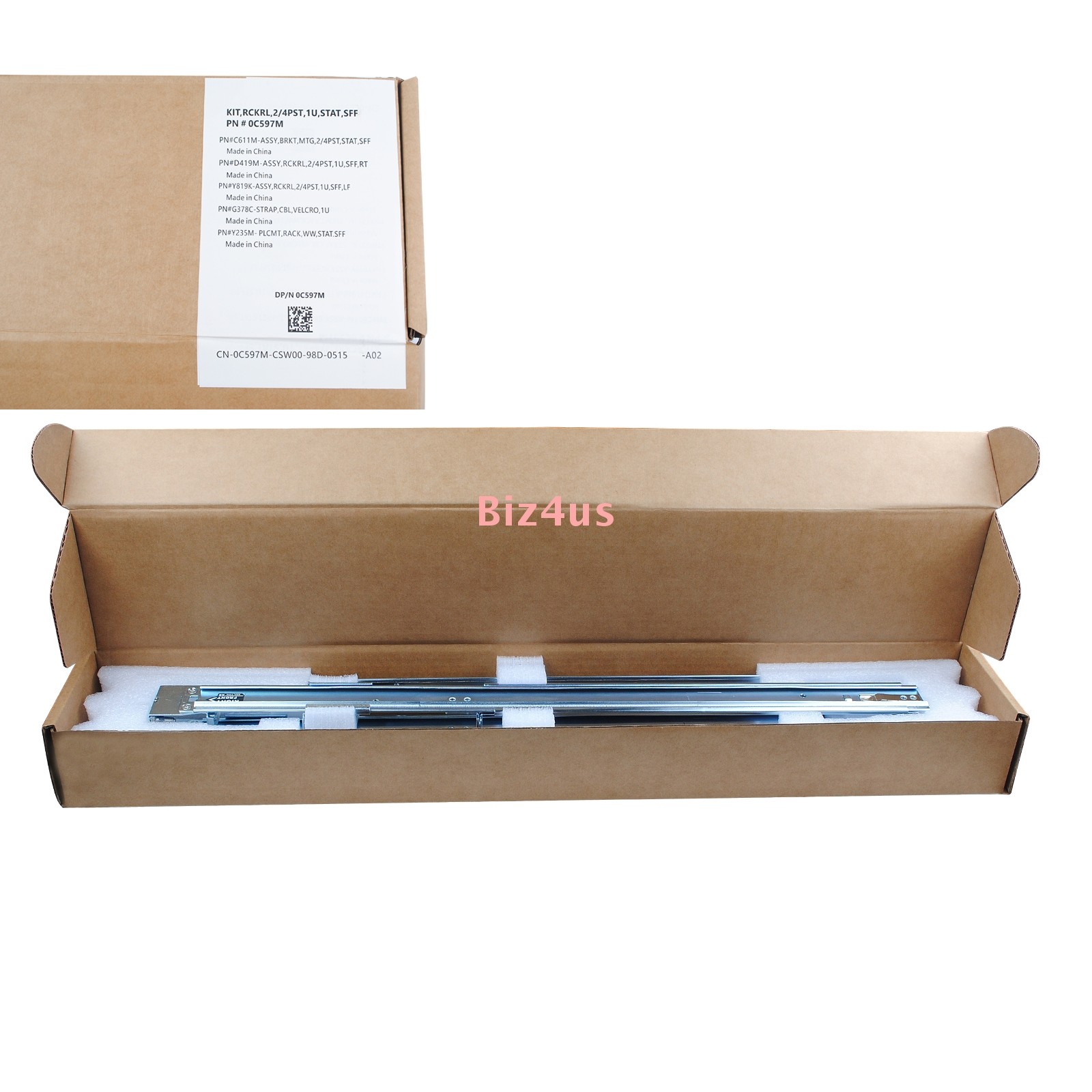 1U 2/4 Post Static Rail Kit For Dell R220 R230 R310 R410 Server - 0C597M C597M