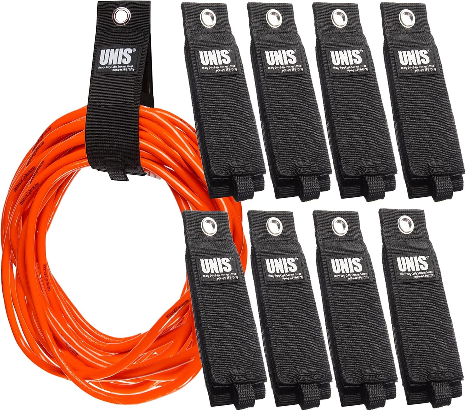 8 Pack Heavy Duty Large 13-Inch Extension Cord Storage Extendable Cable Ties