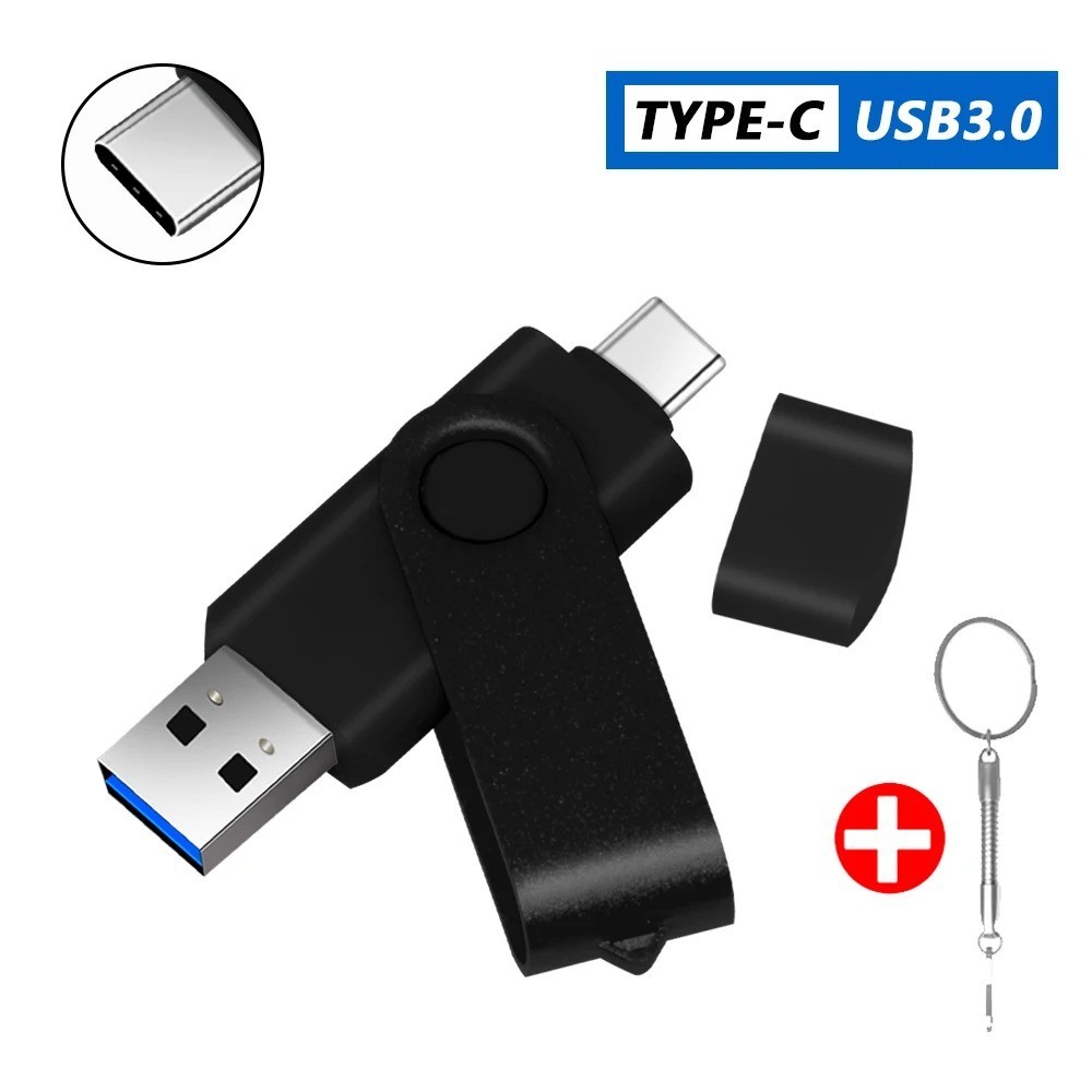 Type-C USB 3.0 High speed flash drive 2 IN 1 360° Rotate Freely Pen Drive 128GB/