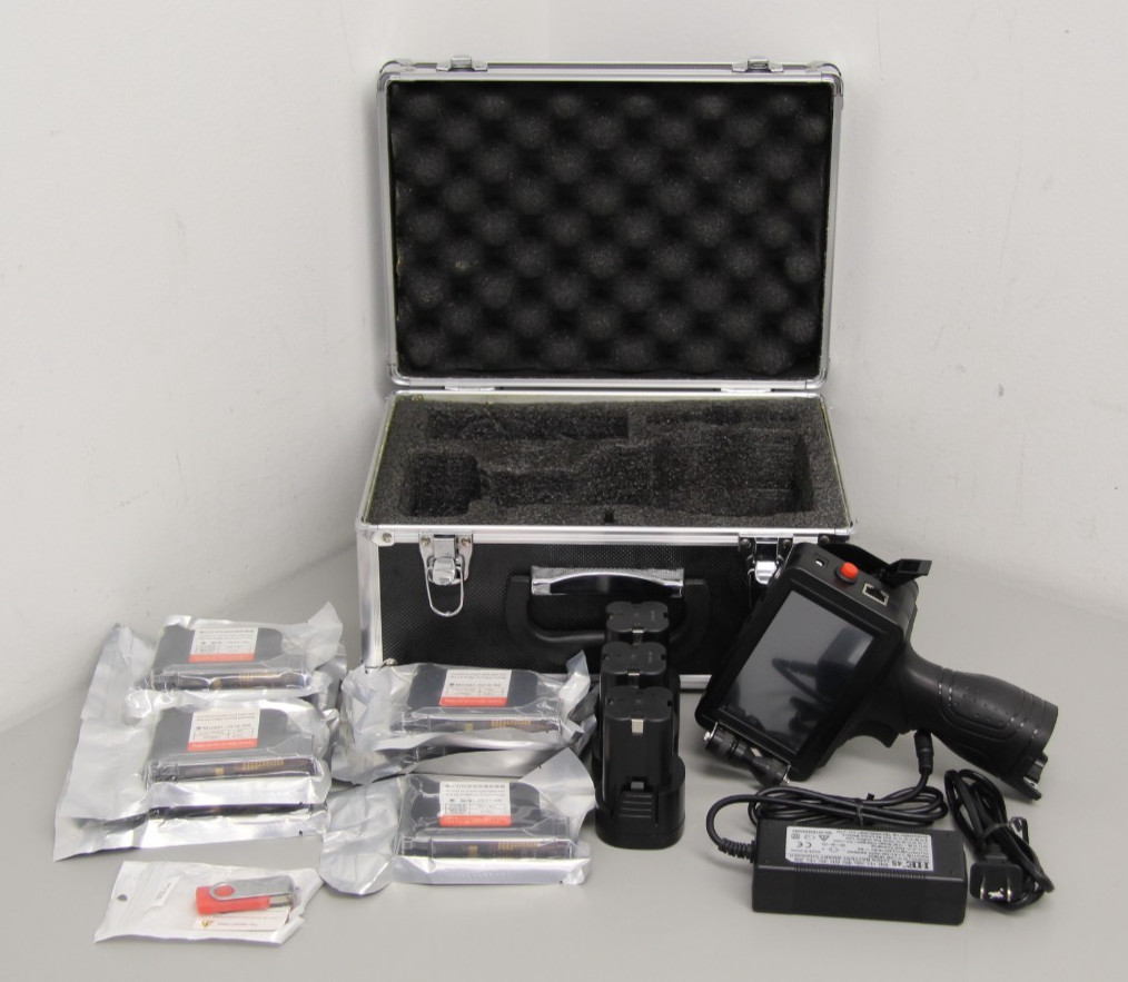 Sneed Coding Handheld Inkjet Printer W/ 7 New Ink Cartridges 3 Batteries Bundle