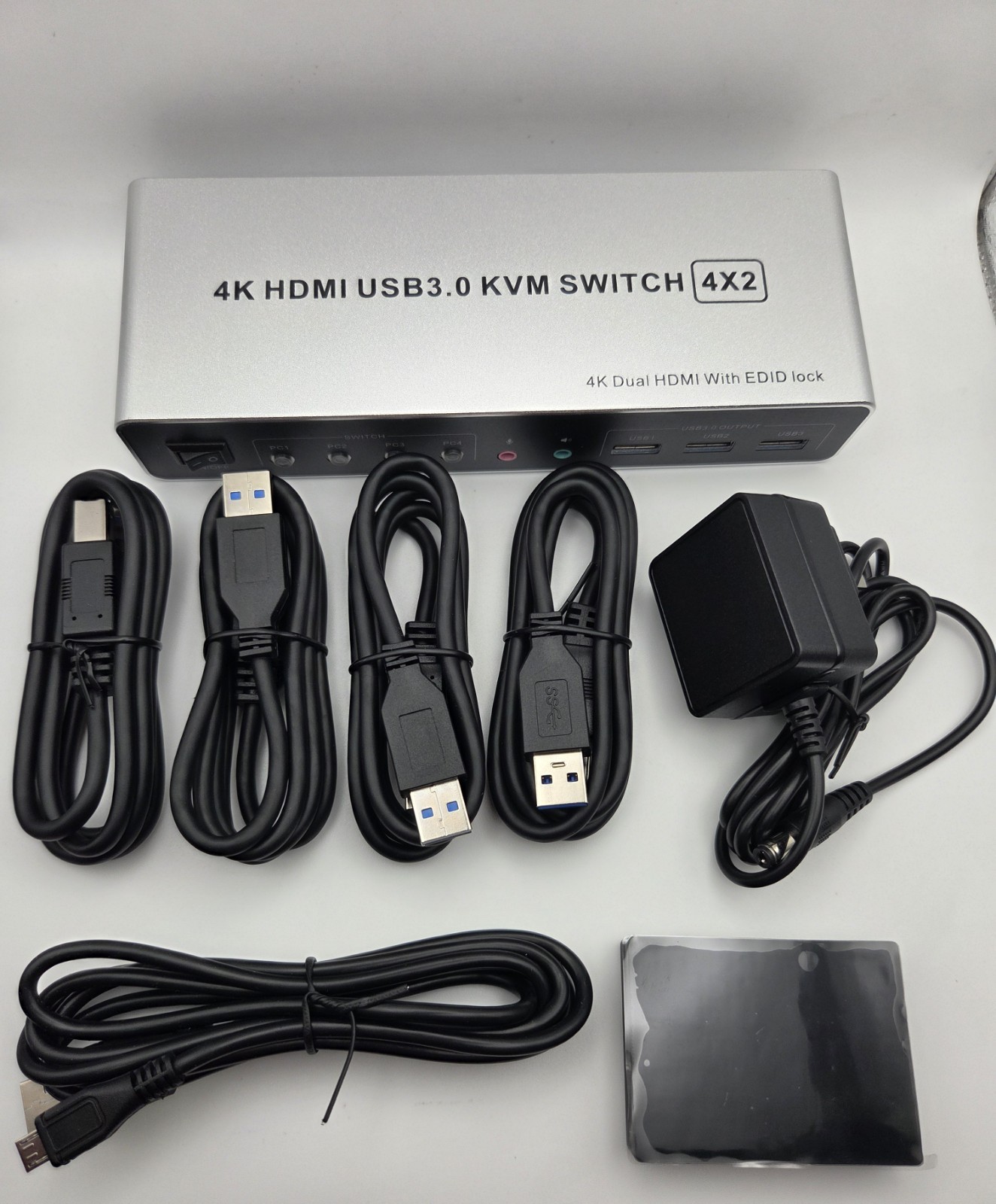 4K HDMI USB3.0 KVM Switch 4X2 Dual HDMI EDID Lock
