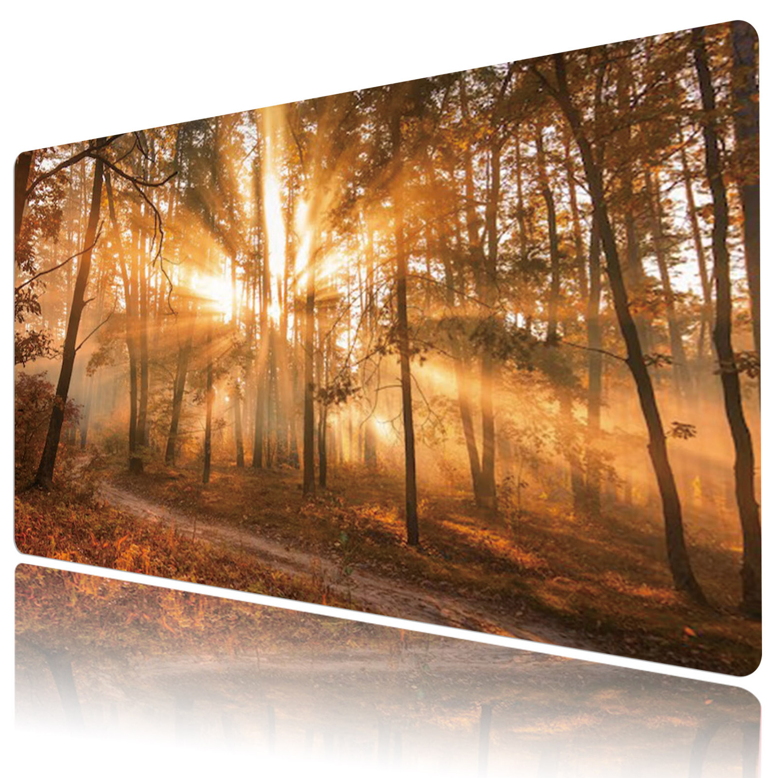Forest Landscape Mouse Pad Autumn Fall Desk Mat for Keyboard and Mouse Desk Pad