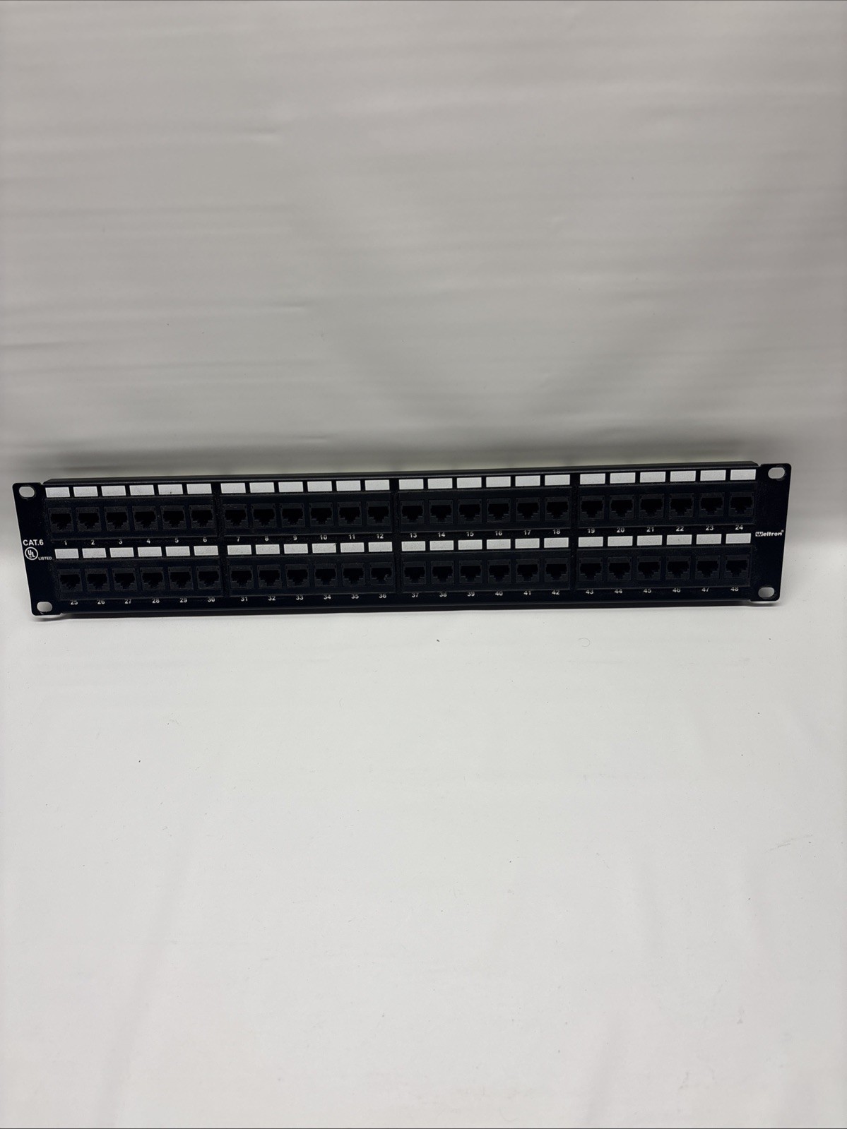 Weltron 48 Port Patch Panel Cat6 2U Rack & Wall Mount Ethernet UTP Patch Panel
