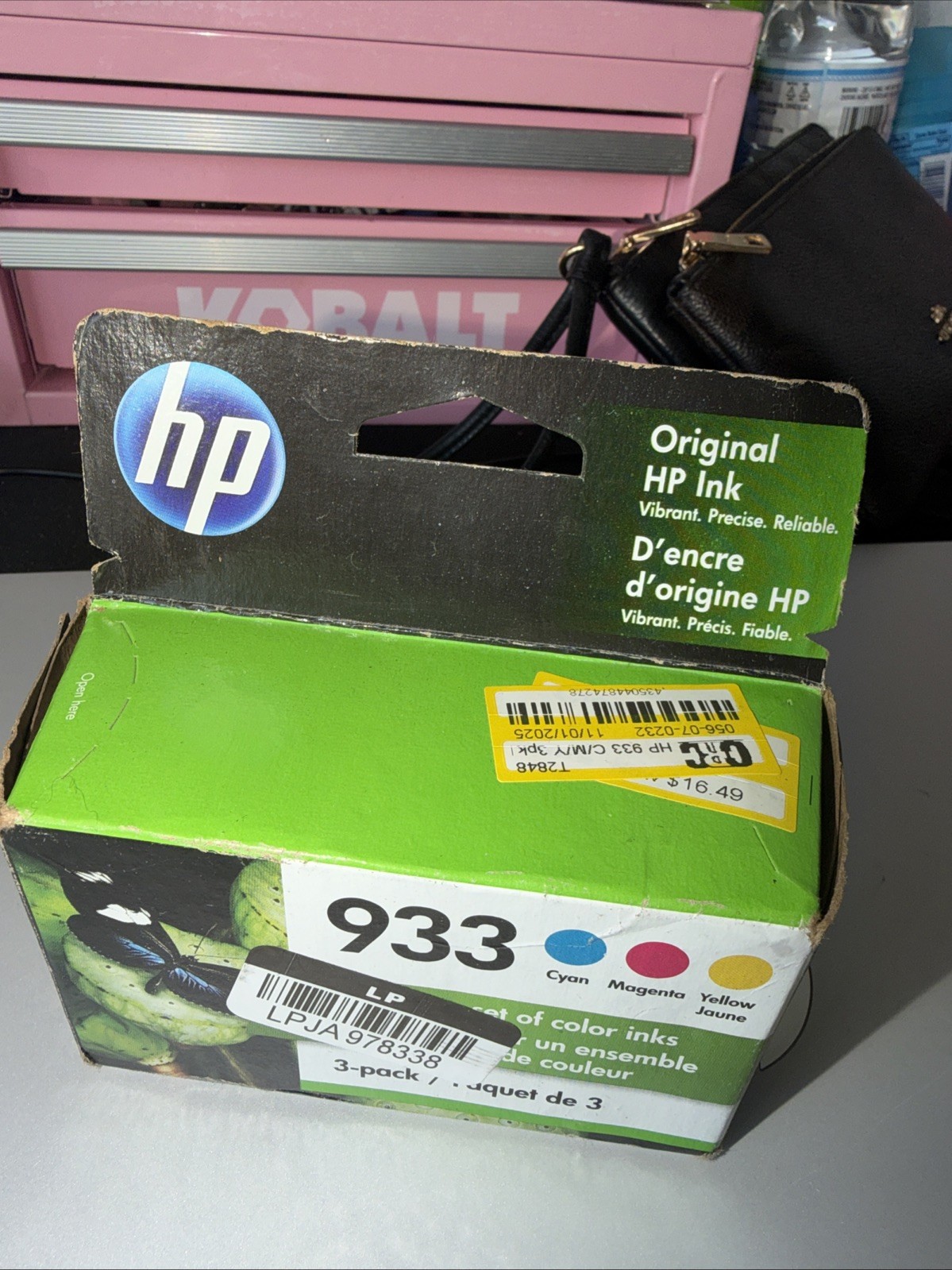 Genuine HP 3Pk 933 Ink Cartridges EXP FEB 2027 Cyan, Magenta Yellow June