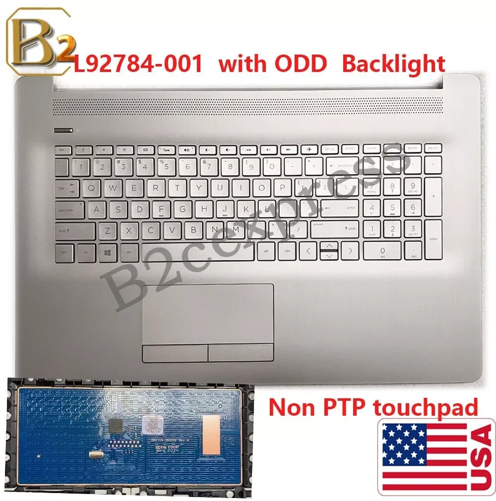 New Palmrest Backlit Keyboard TouchPad W/ODD For HP 17-BY 17-by2053cl L92787-001