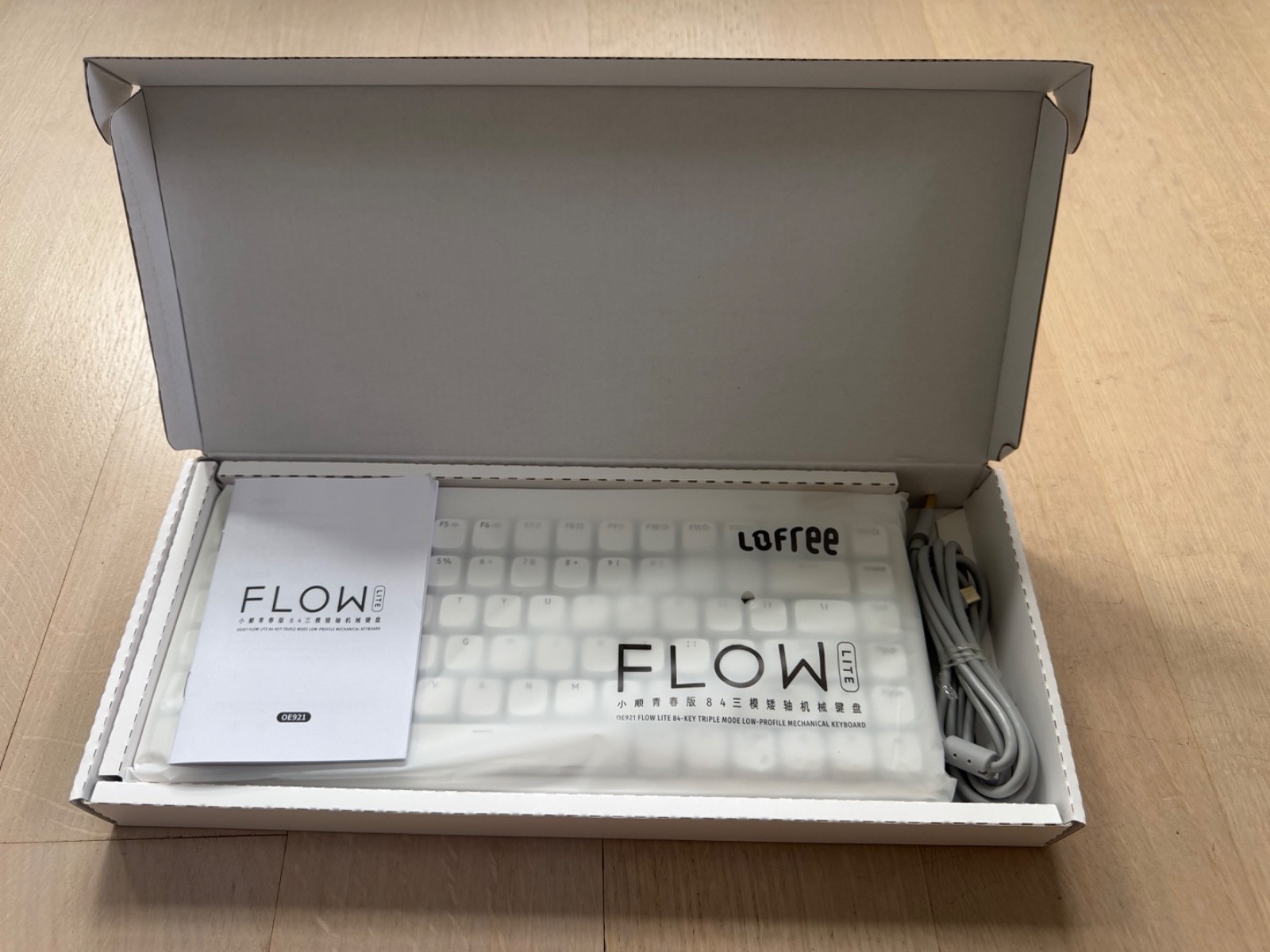 LOFREE FLOW LITE 84 White Low-Profile Mechanical Keyboard (open box)