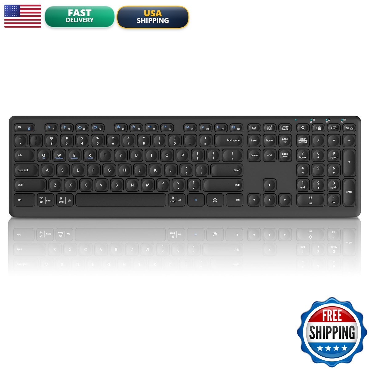 CITLLA Wireless Bluetooth Keyboard, Support Multi Device Switching, Full Size