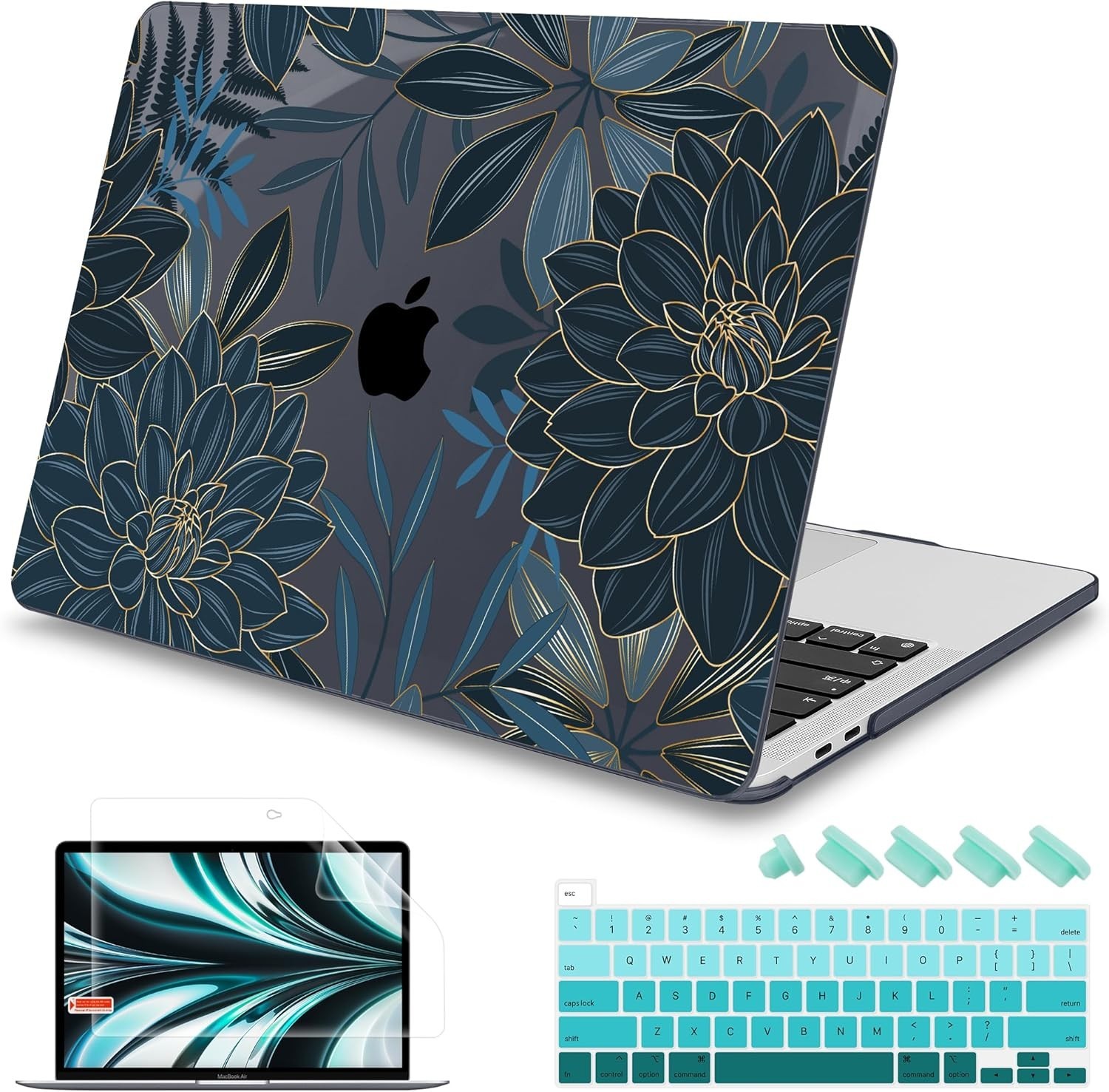 💻 Mektron Case for MacBook Pro 16 A2141 Hard Shell + Keyboard Skin Floral 🌸