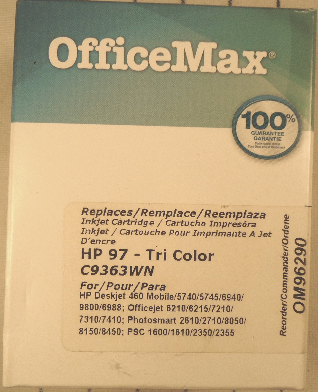 OfficeMax HP 97 Tri-Color Ink Cartridge (still sealed) open box Out-of-date?