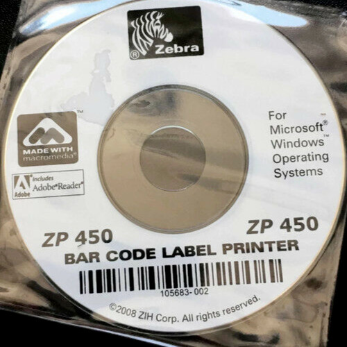 Zebra Direct Thermal Printer  Windows Driver Install Disk ZP450  P1031448-01