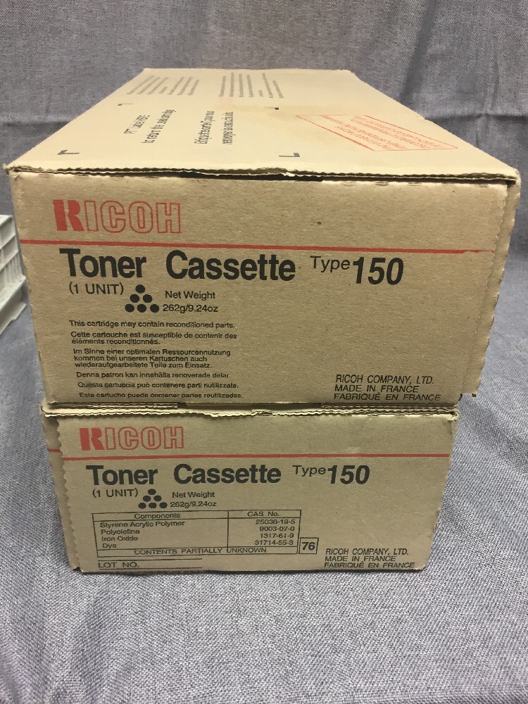Lot 2 Ricoh Type 150 Toner Cartridge, Black SM150 Genuine