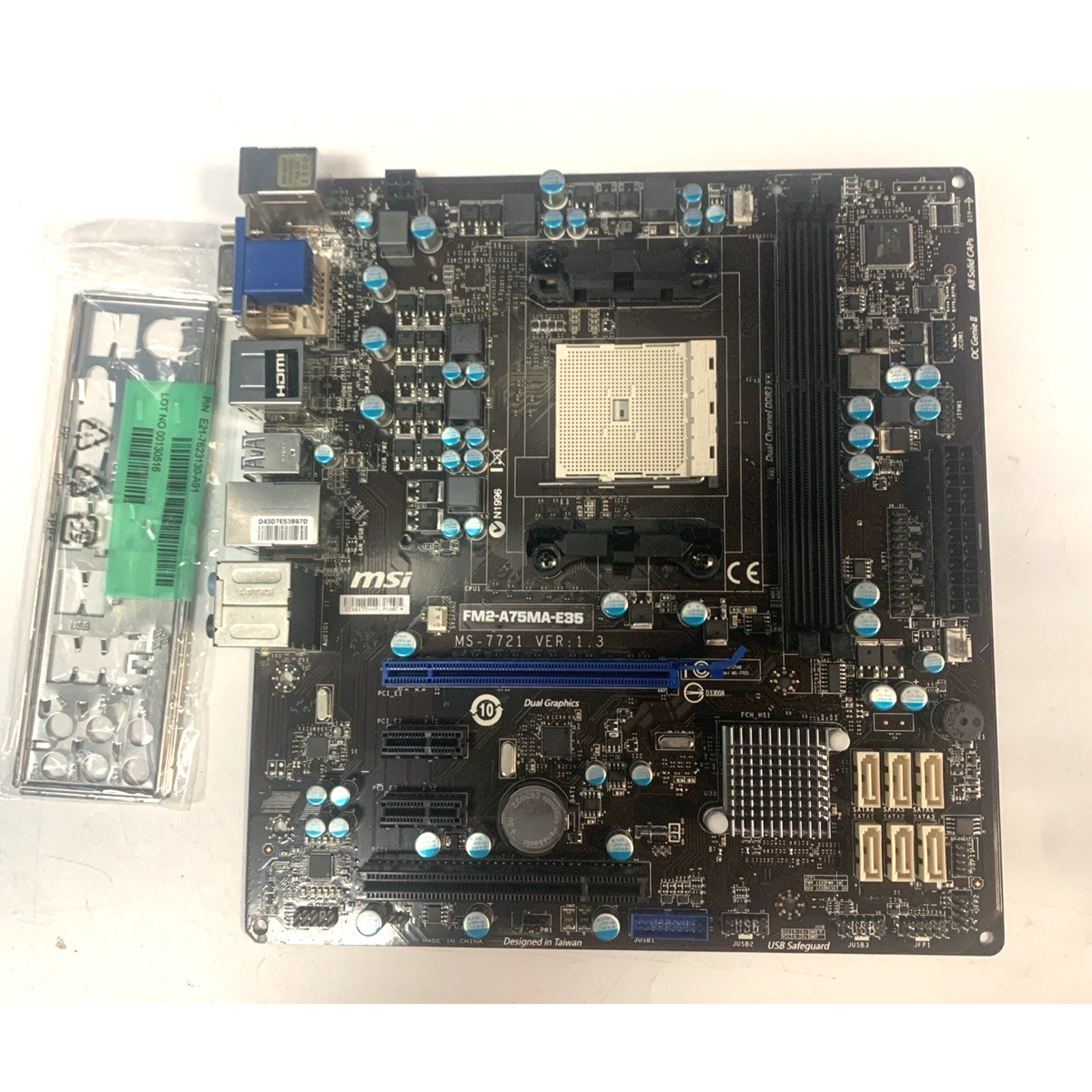 MSI FM2-A75MA-E35 Socket FM2 DDR3 SDRAM Desktop Motherboard