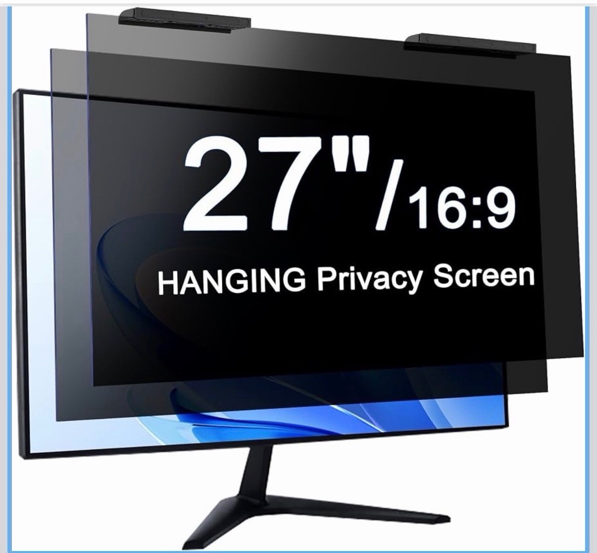 2Pack Magnetic 27 Inch Privacy Screen for Computer Monitor 16:9 Aspect Ratio,