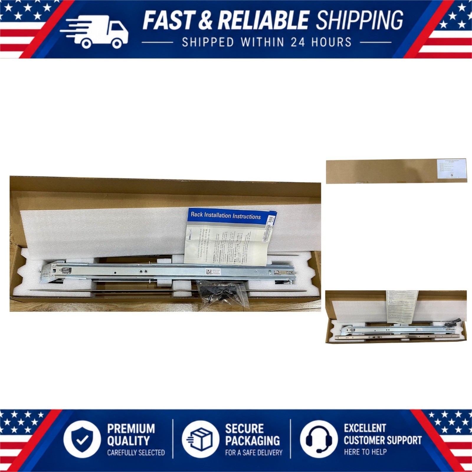 2U Static Rails Kit for Dell PowerEdge R510 R720 R730 R740 R820 H872R 0H872R