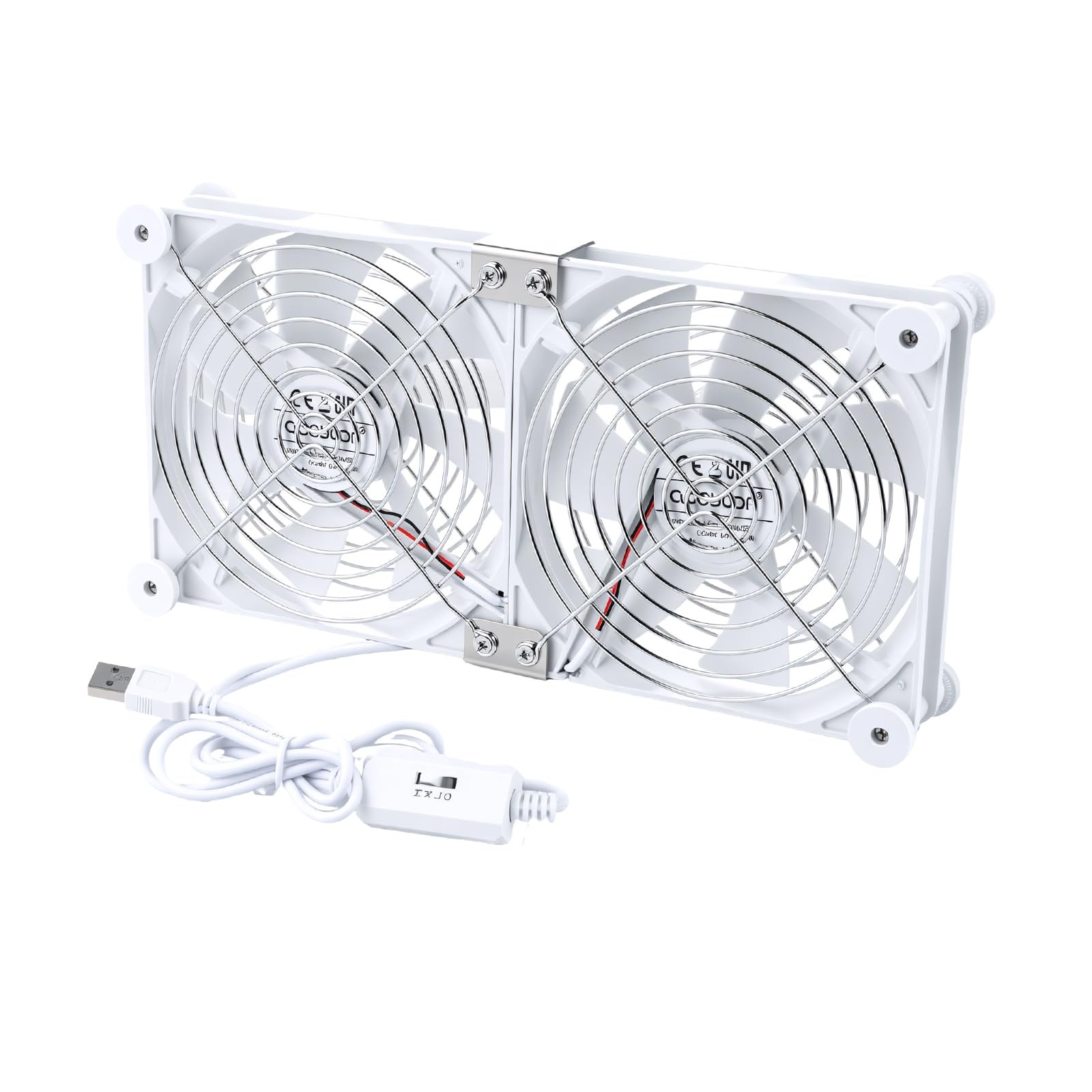 aceyoon 140mm Dual USB Computer Fan 3 Speed Control Max 1500RPM 5V Cooling Ve...