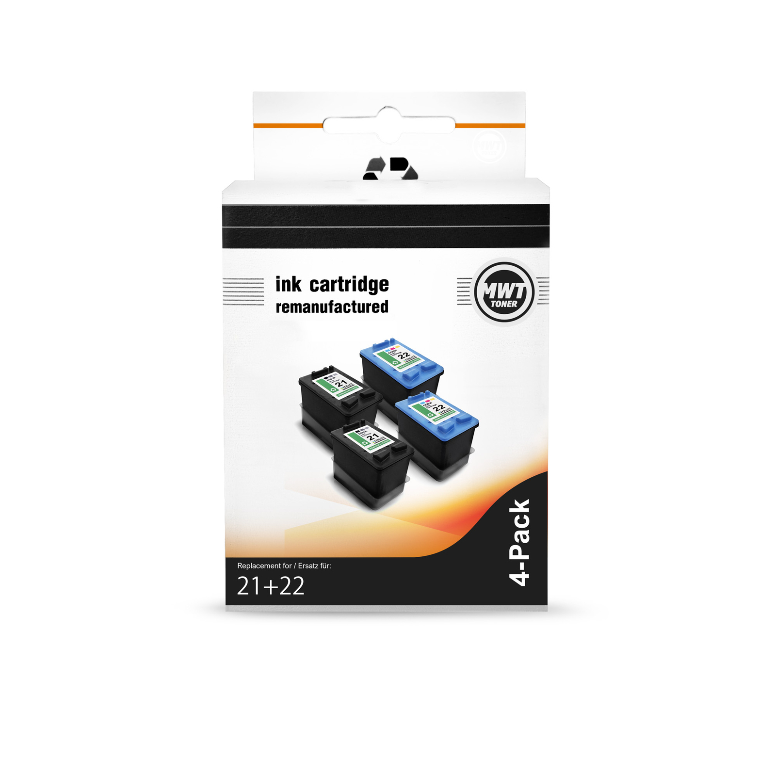 4x MWT Ink 2+2 Compatible for HP 21XL 22XL 21 22 XL NO21XL NO22XL