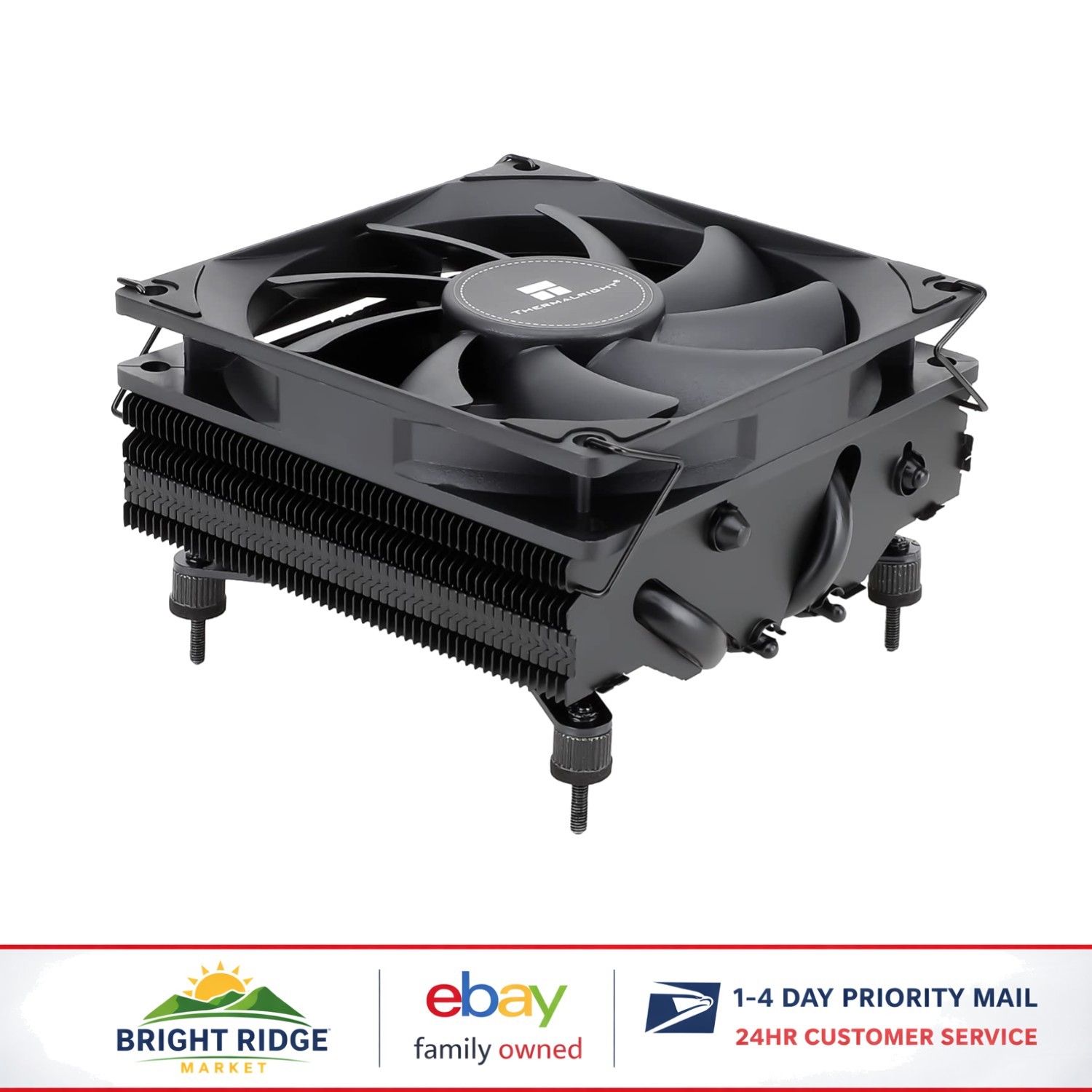 All Metal Low Profile CPU Cooler with Back Plate and Corrosion Resistance
