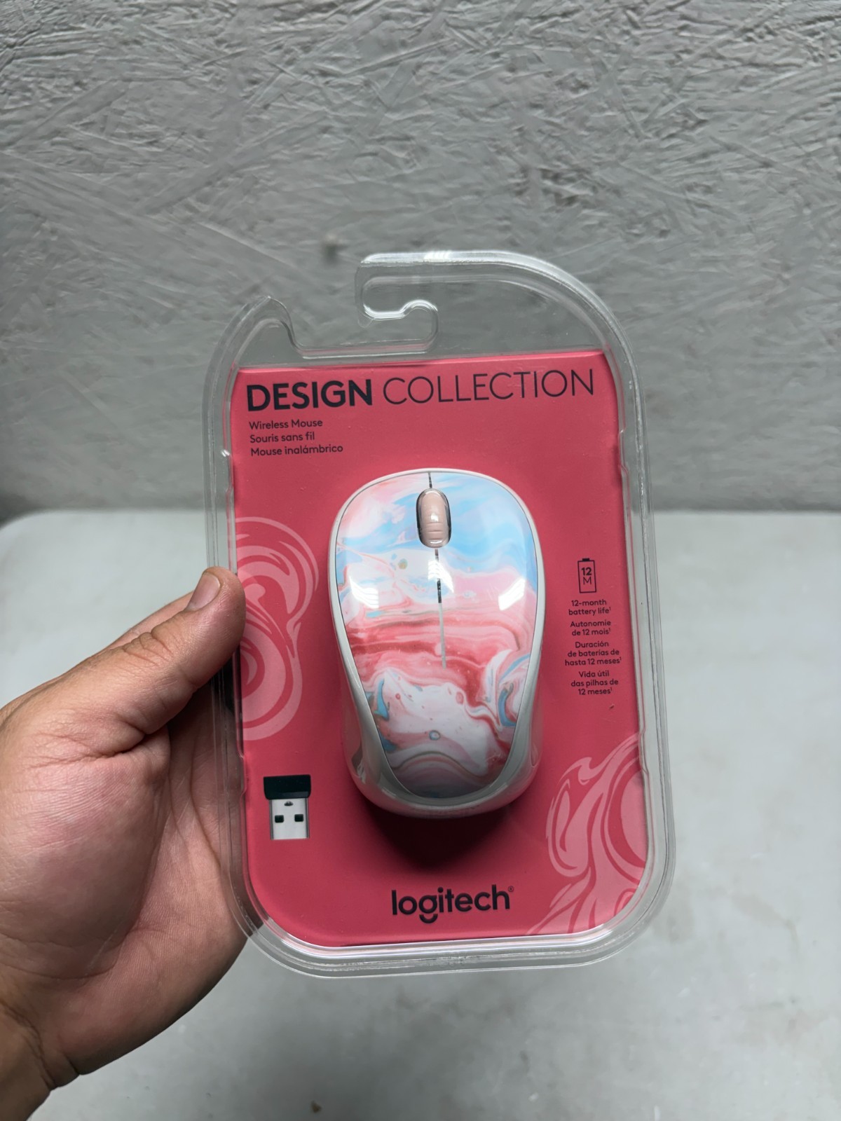 Logitech Core Design Collection Limited Edition Wireless Mouse in Cotton Candy -