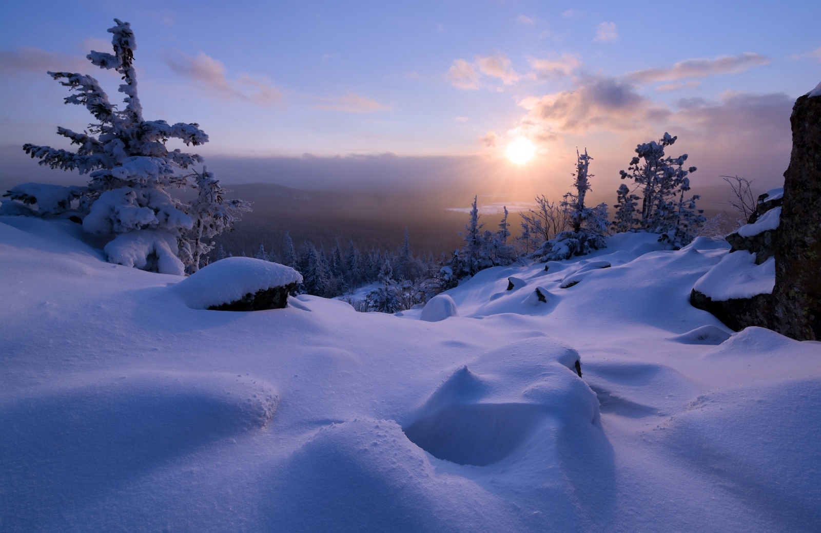 Landscape snow winter Custom Gaming Mat Desk