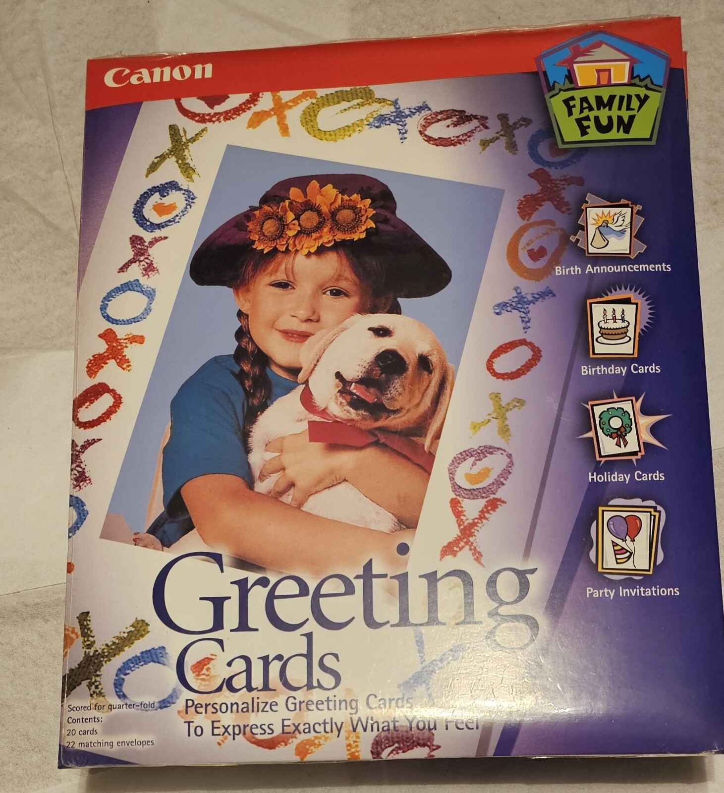 Canon Family Fun GREETING CARDS 20 Cards 20 Envelopes NEW Sealed Create Your Own