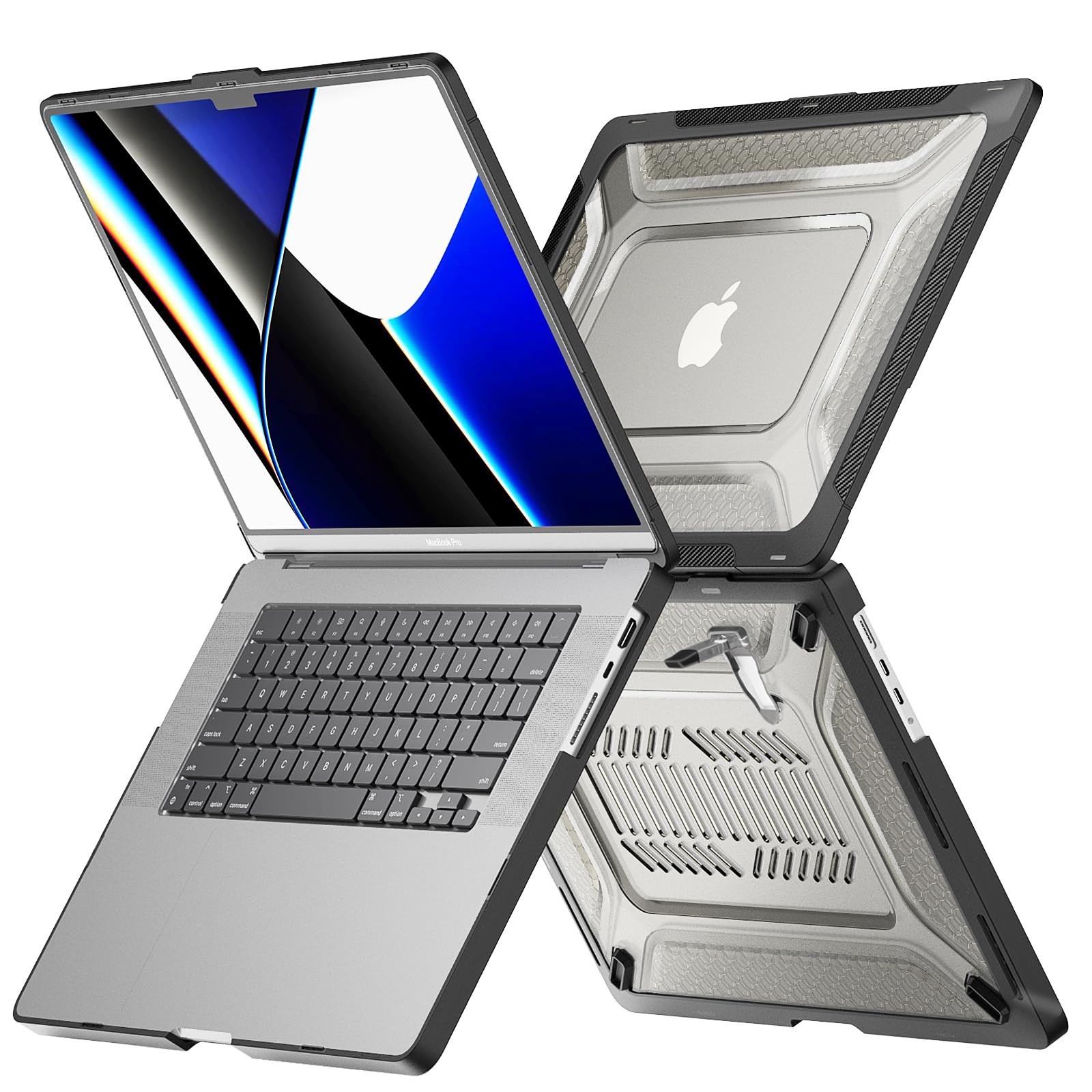 Batianda HexArmor Case for MacBook Pro 16 Inch 2021-2026, Black X-Black
