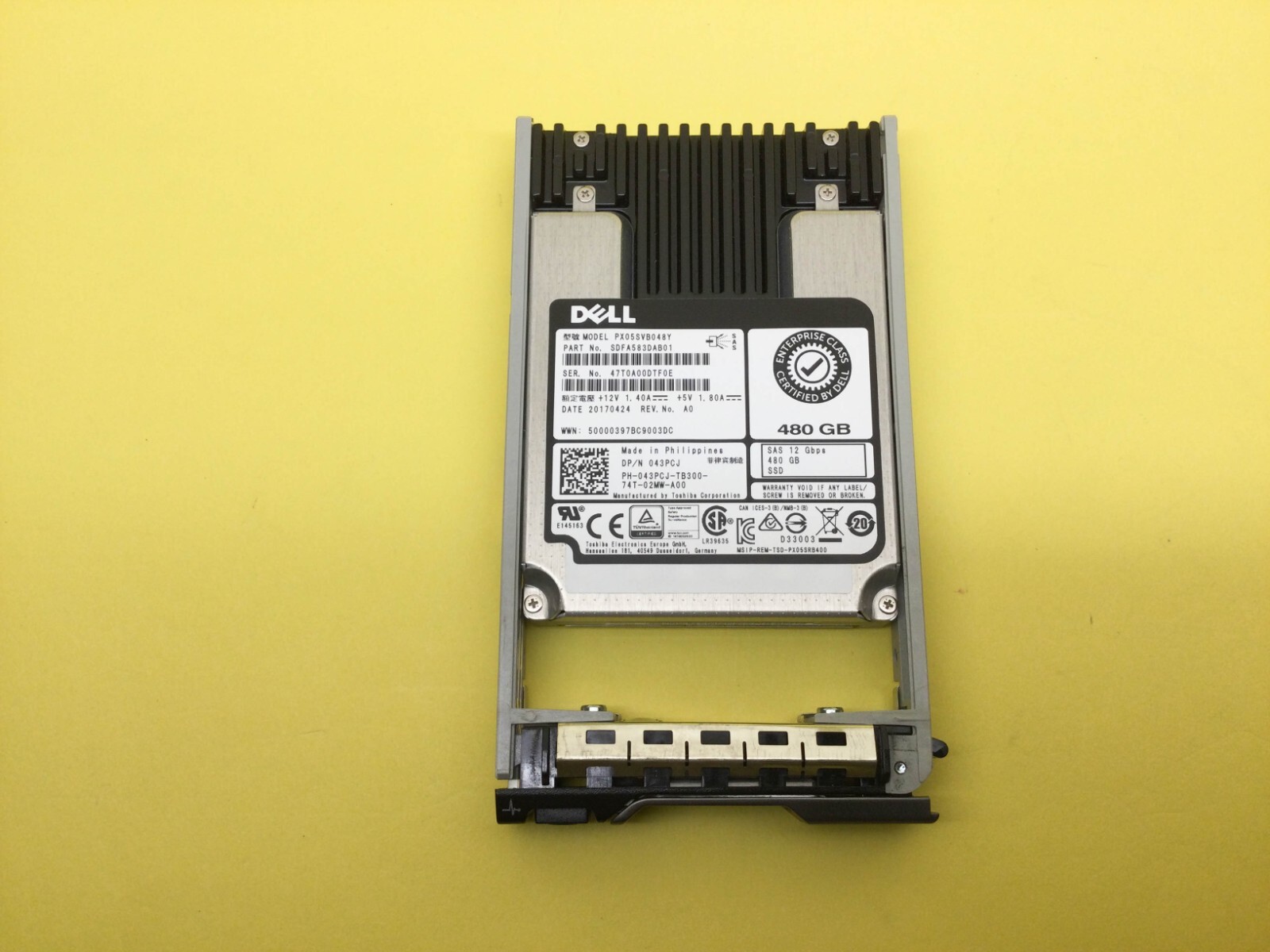 Compatible 43PCJ DELL 480GB SAS 12Gbps Mixed Use 2.5''SSD 043PCJ PX05SVB048Y