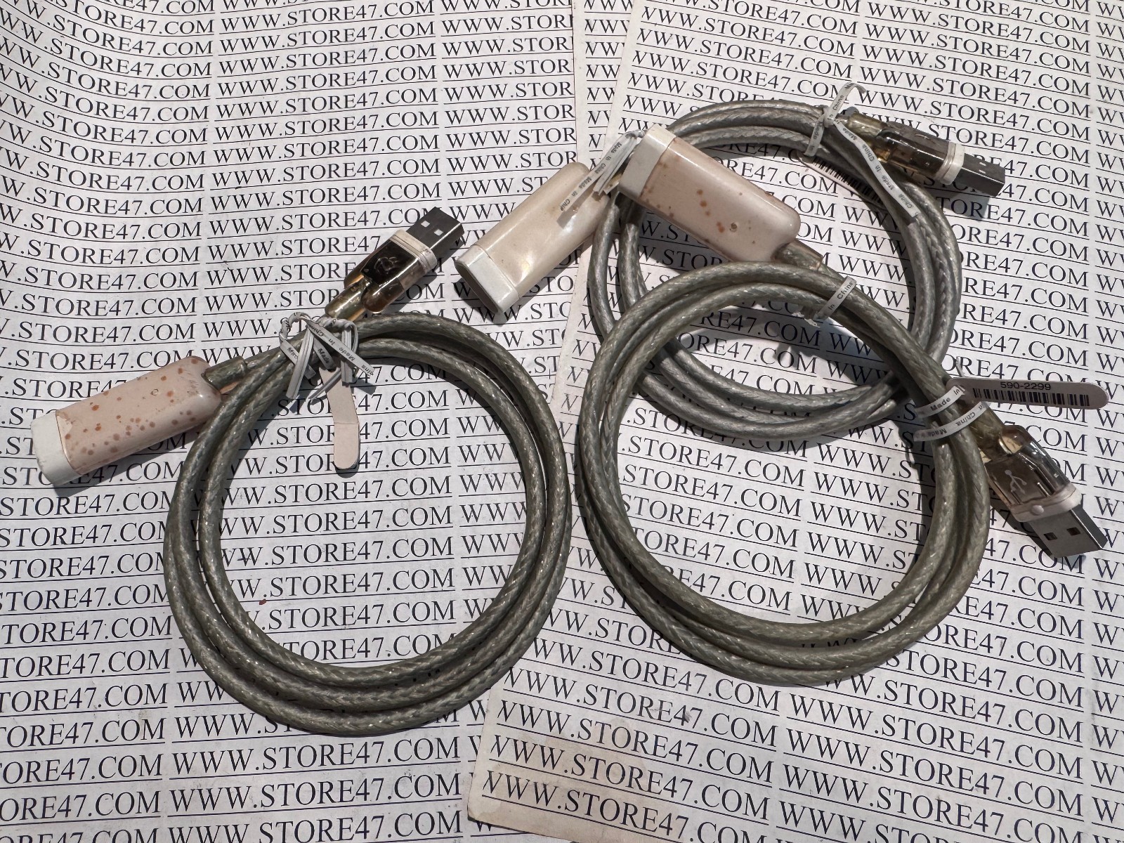 NOS 3pc LOT Genuine Apple 3Ft 1M USB Wire Keyboard Extension Cable Cord 590-2299