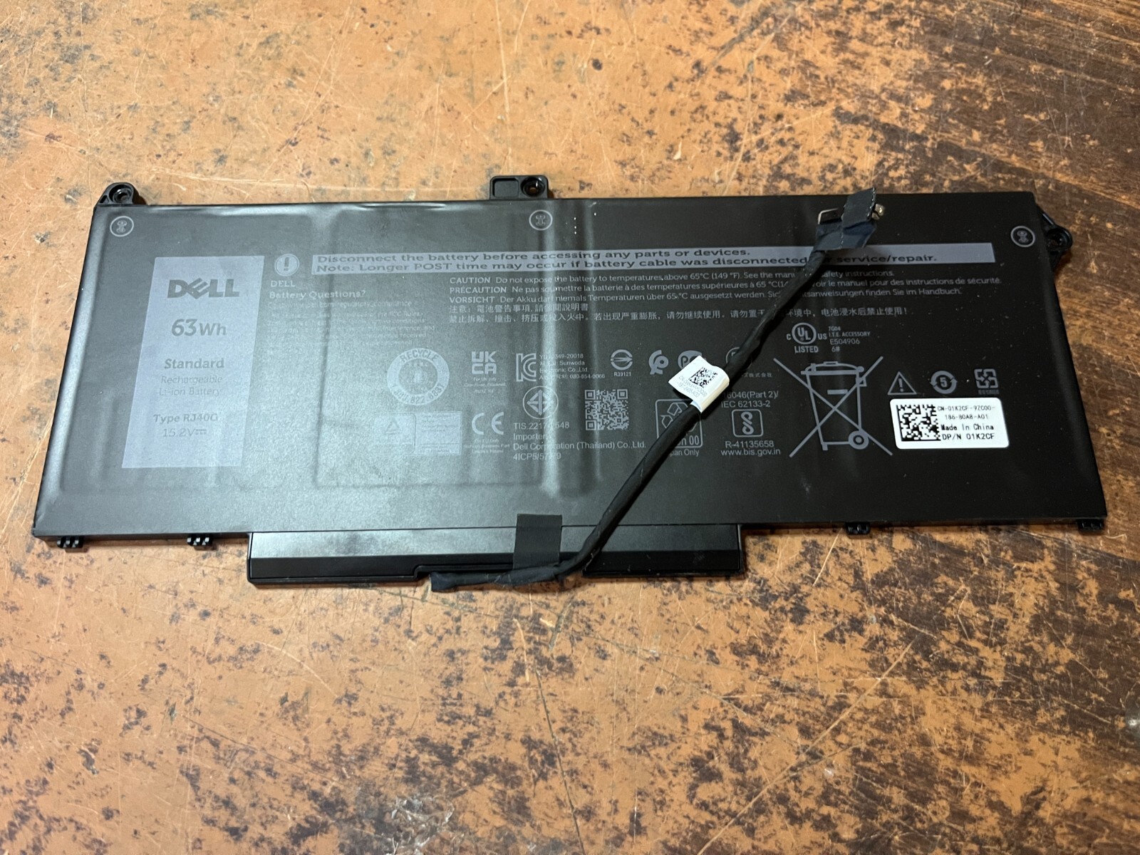 GENUINE DELL LATITUDE 5420 LAPTOP 4CELLBATTERY RJ40G M033W 0M033W w/ Cable
