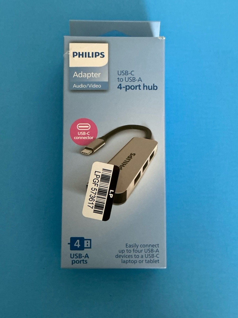 Philips USB-C to USB-A Adapter Audio Video Converter Data Charging