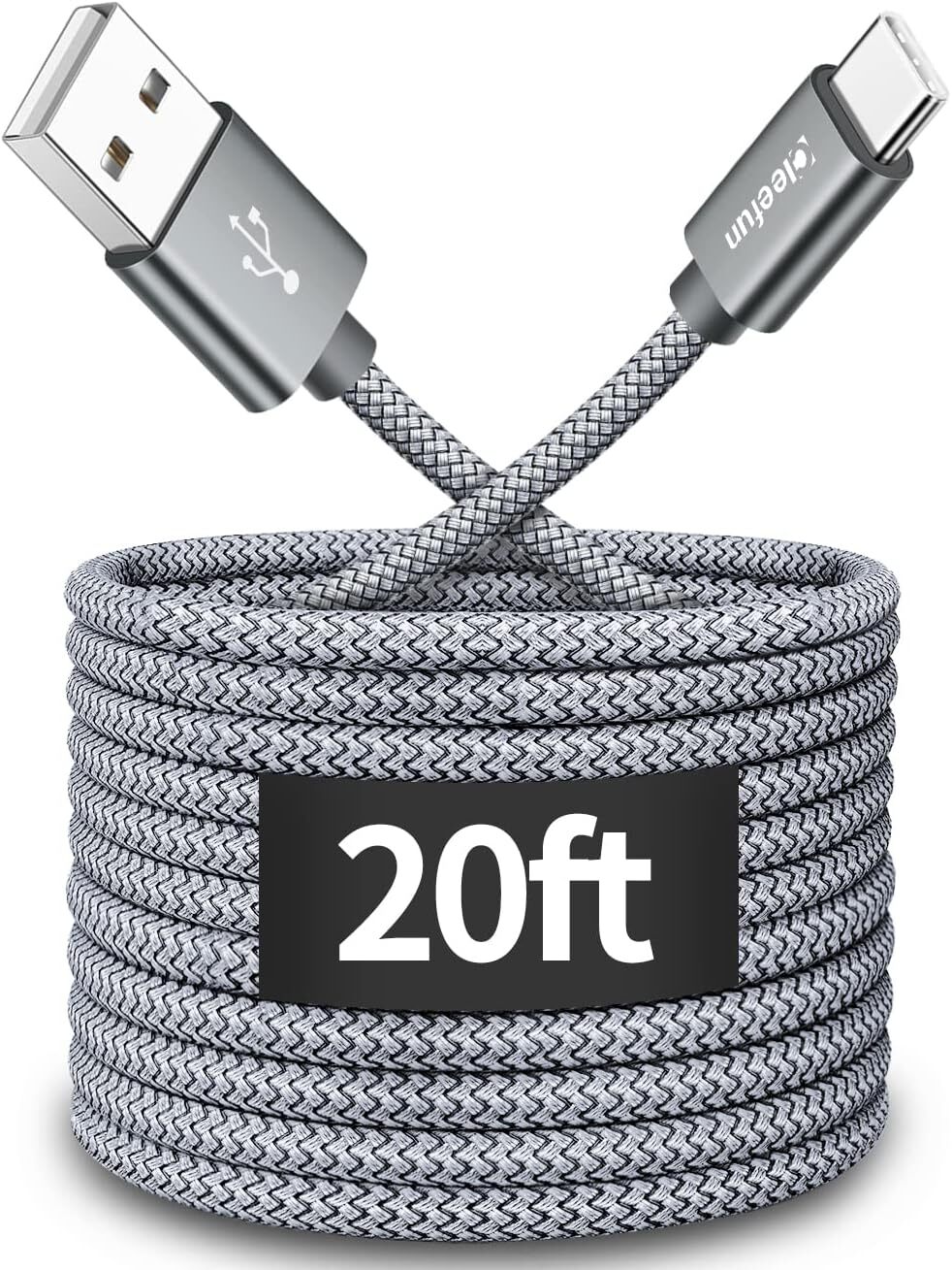 20Ft Extra Long USB Type C Cable A 2.0 To Nylon Braided Charger Cord Compatible