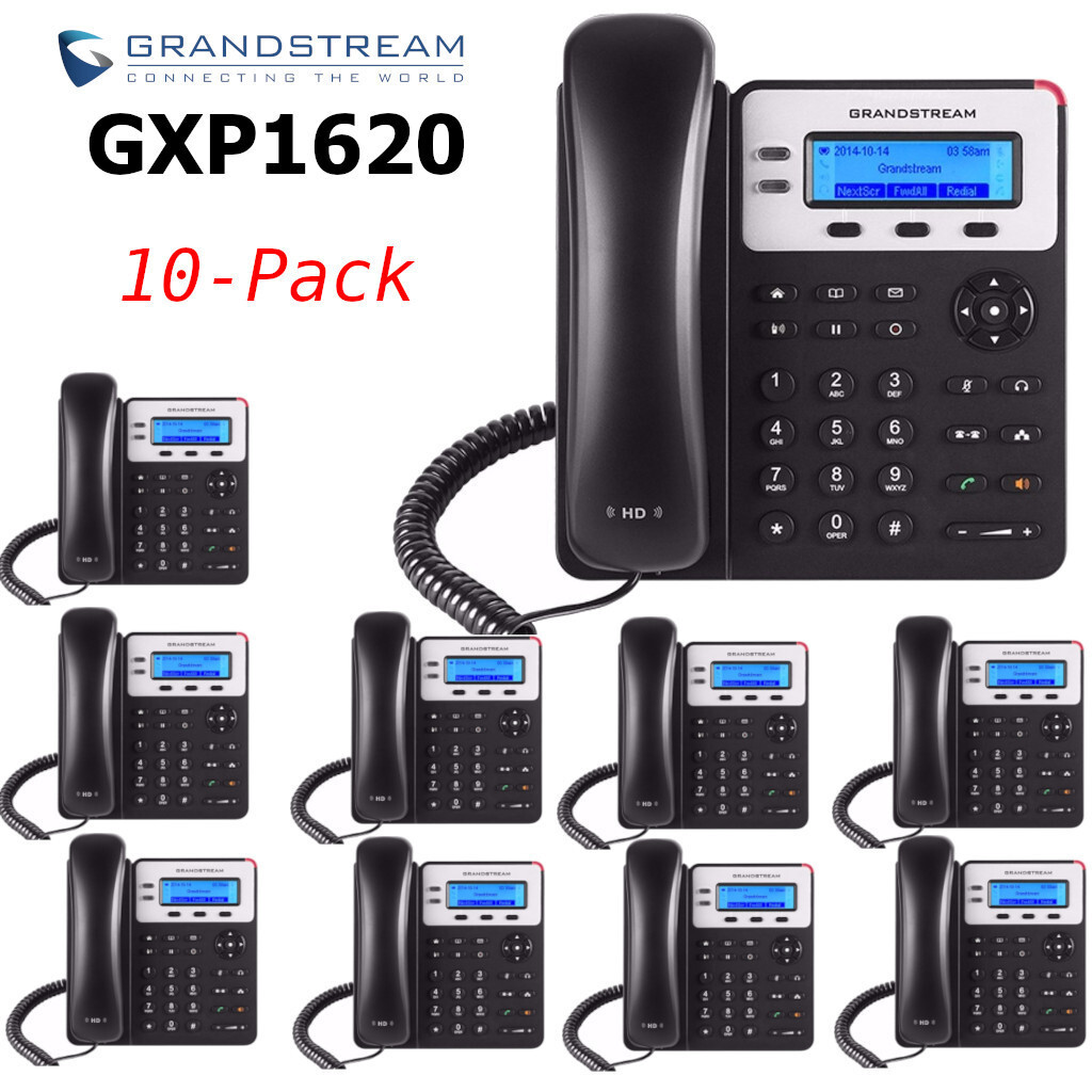 10 Grandstream GXP1620 Small Business HD 2-LIne IP Desk Phone Bundle Lot