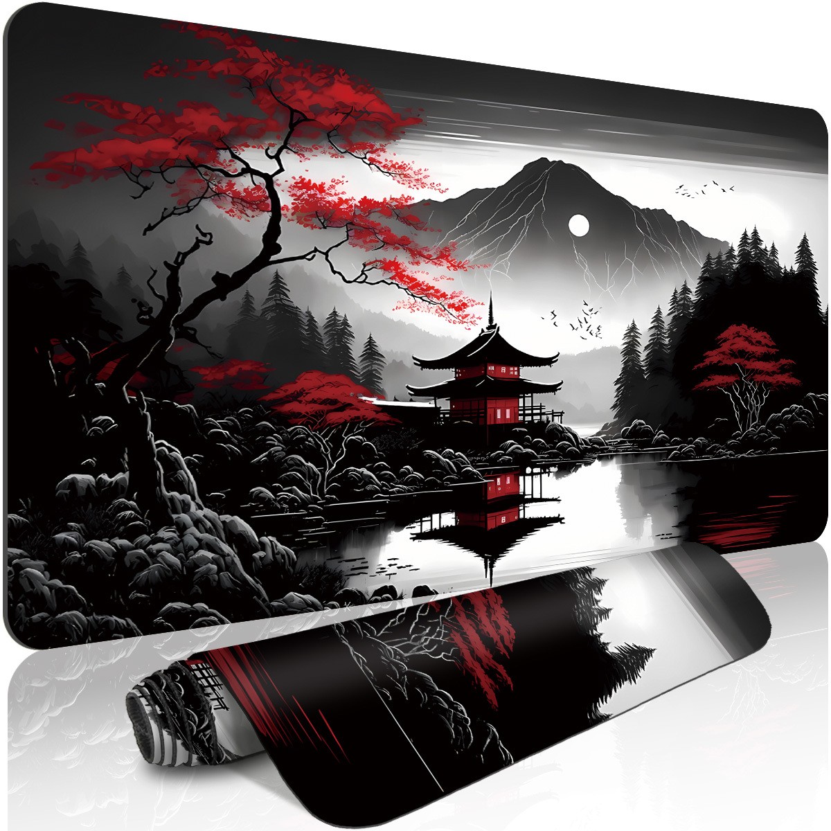 1pc Extended Gaming Mouse Pad and PC Desktop Keyboard Pad - Landscape Freehand