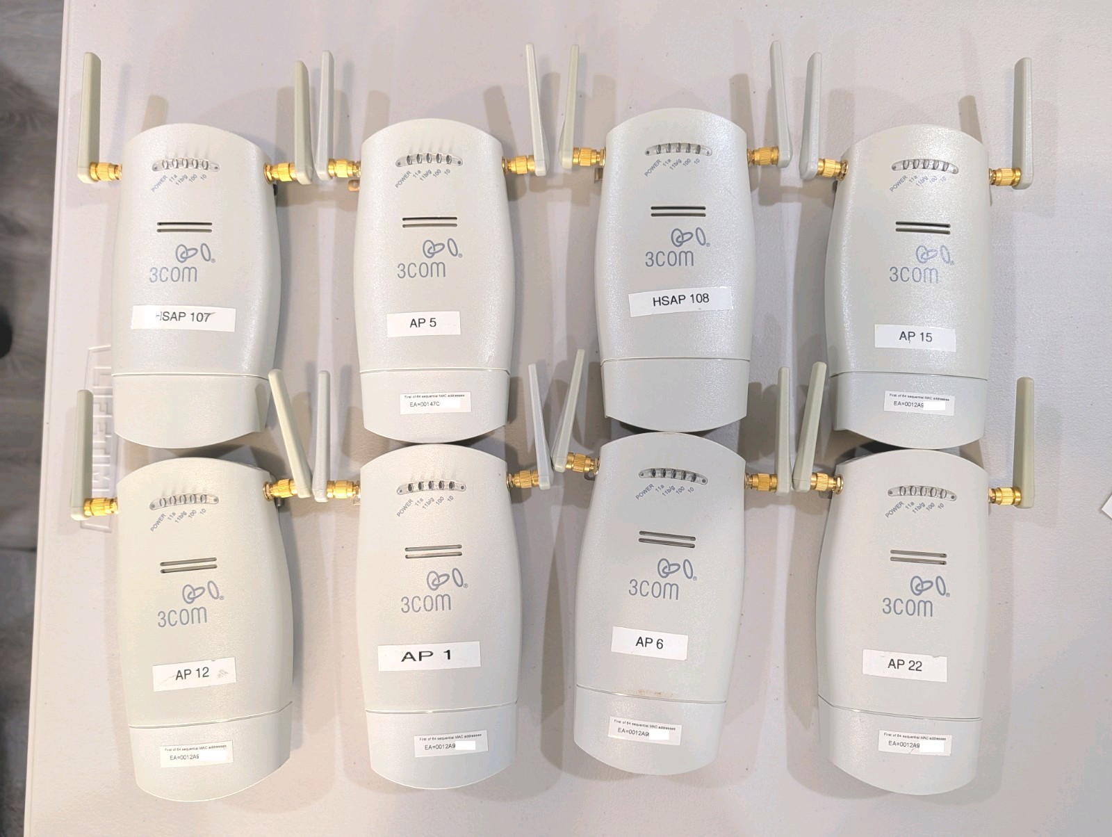 3Com AP2750 Wireless Access Point 3CRWX275075A Wi-Fi a/b/g w/ Mounting Lot of 8