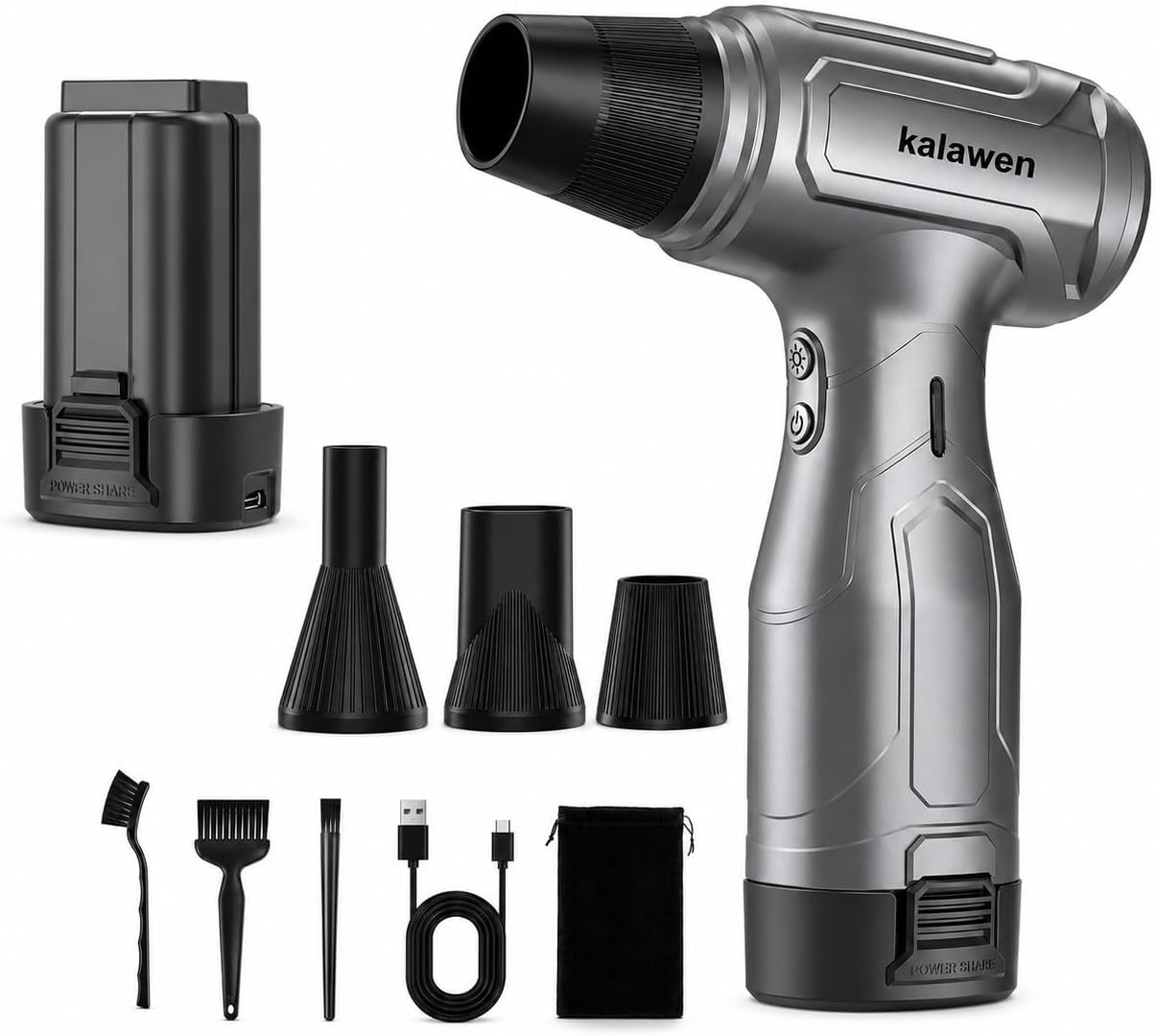 Professional Compressed Air Duster, 2 Swappable Battery High-Power