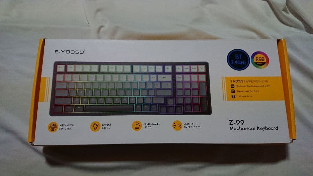 E-YOOSO Z-99 Mechanical Keyboard RGB Backlight Bluetooth 2.4GHz Wired