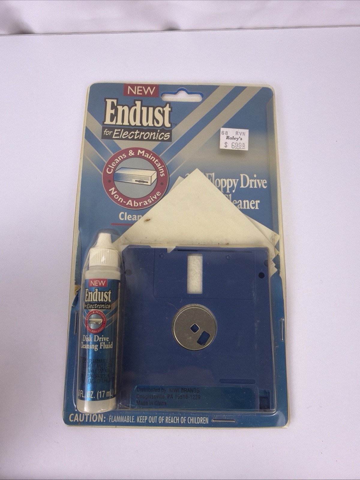 NOS Endust For Electronics 3.5” Floppy Drive Head Cleaner Cleaning Disk & Liquid