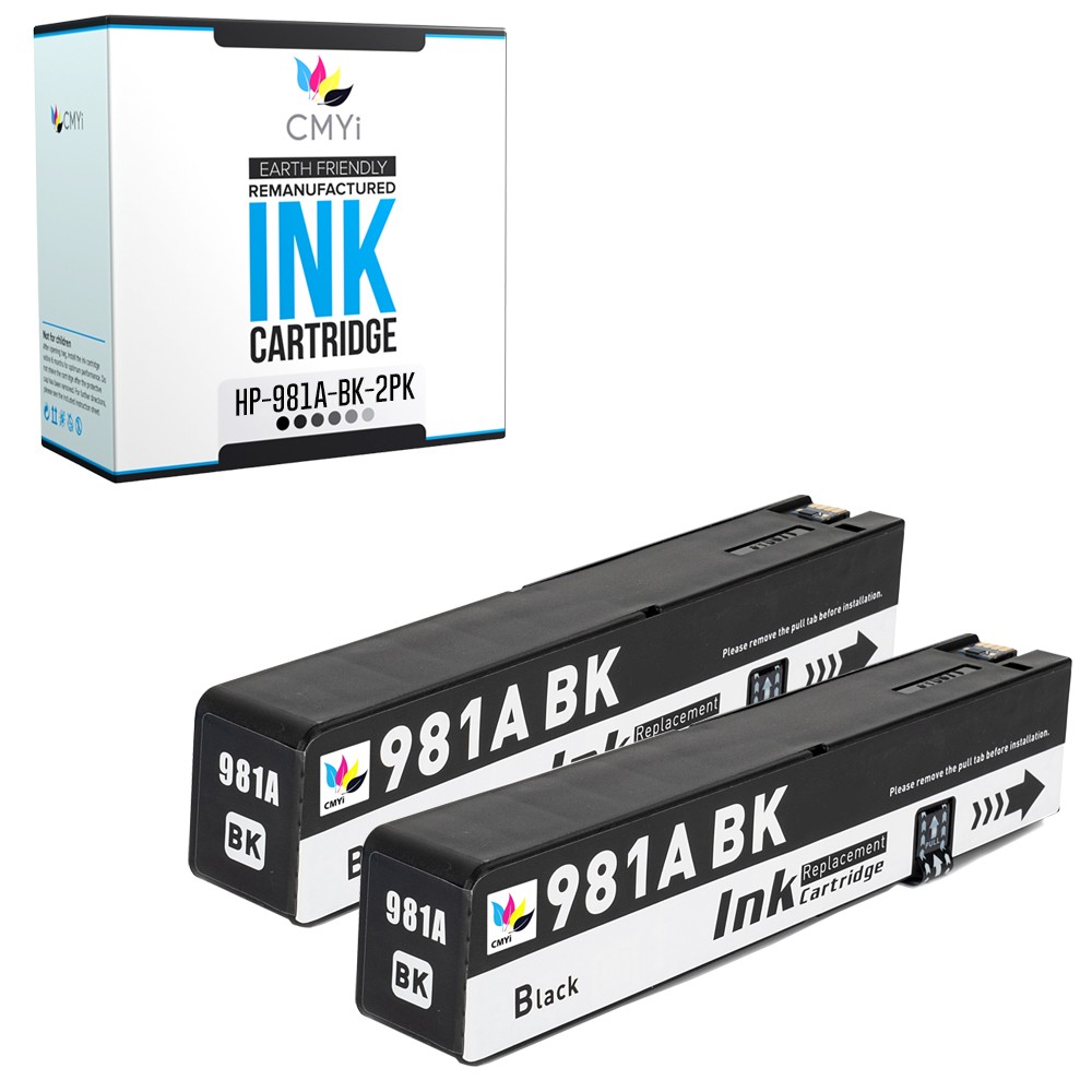 2-Pack Compatible CMYi 981A Black Ink for HP PageWide Enterprise Color 556xh