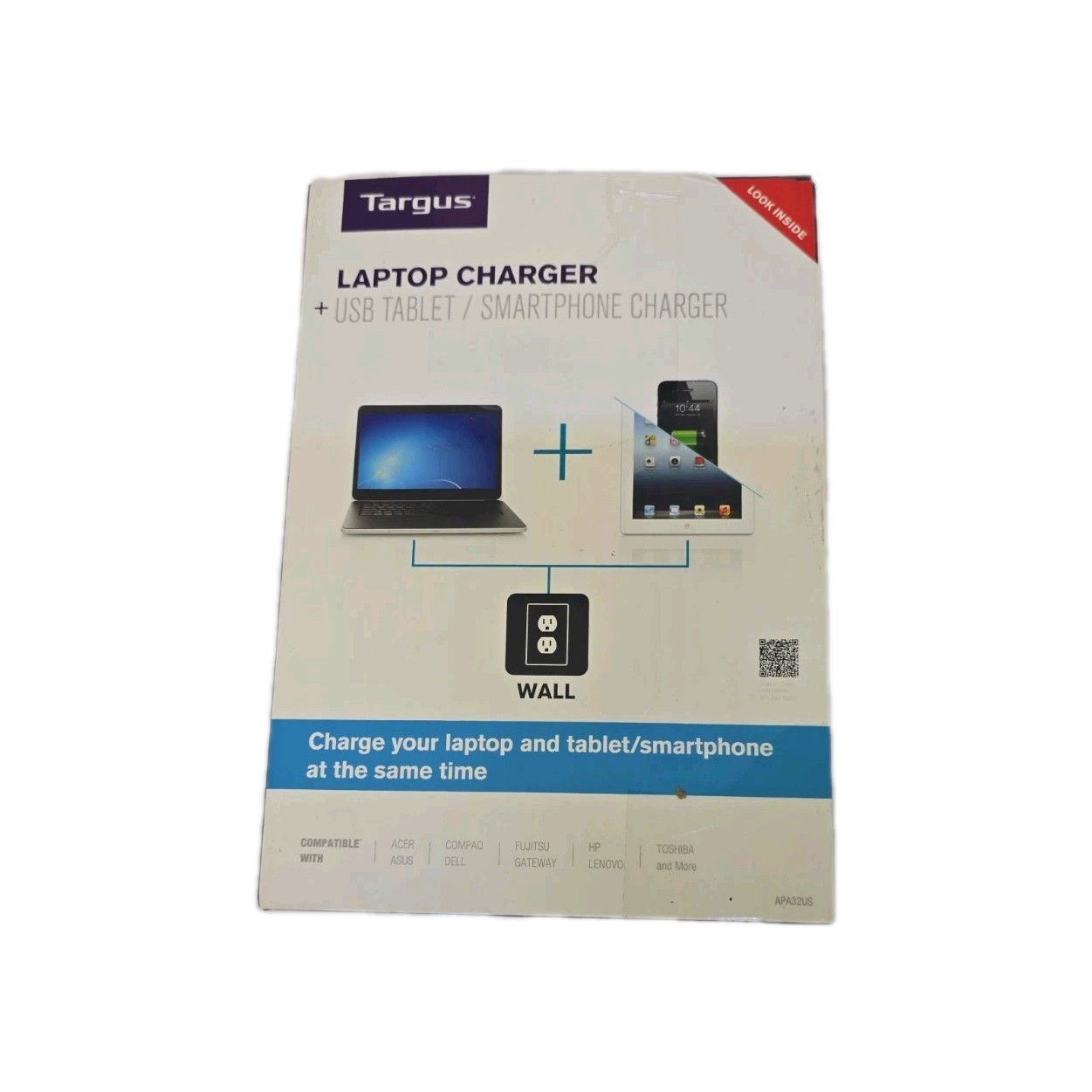 Targus® APA32US Laptop Charger With USB Fast Charging Port - OPEN BOX