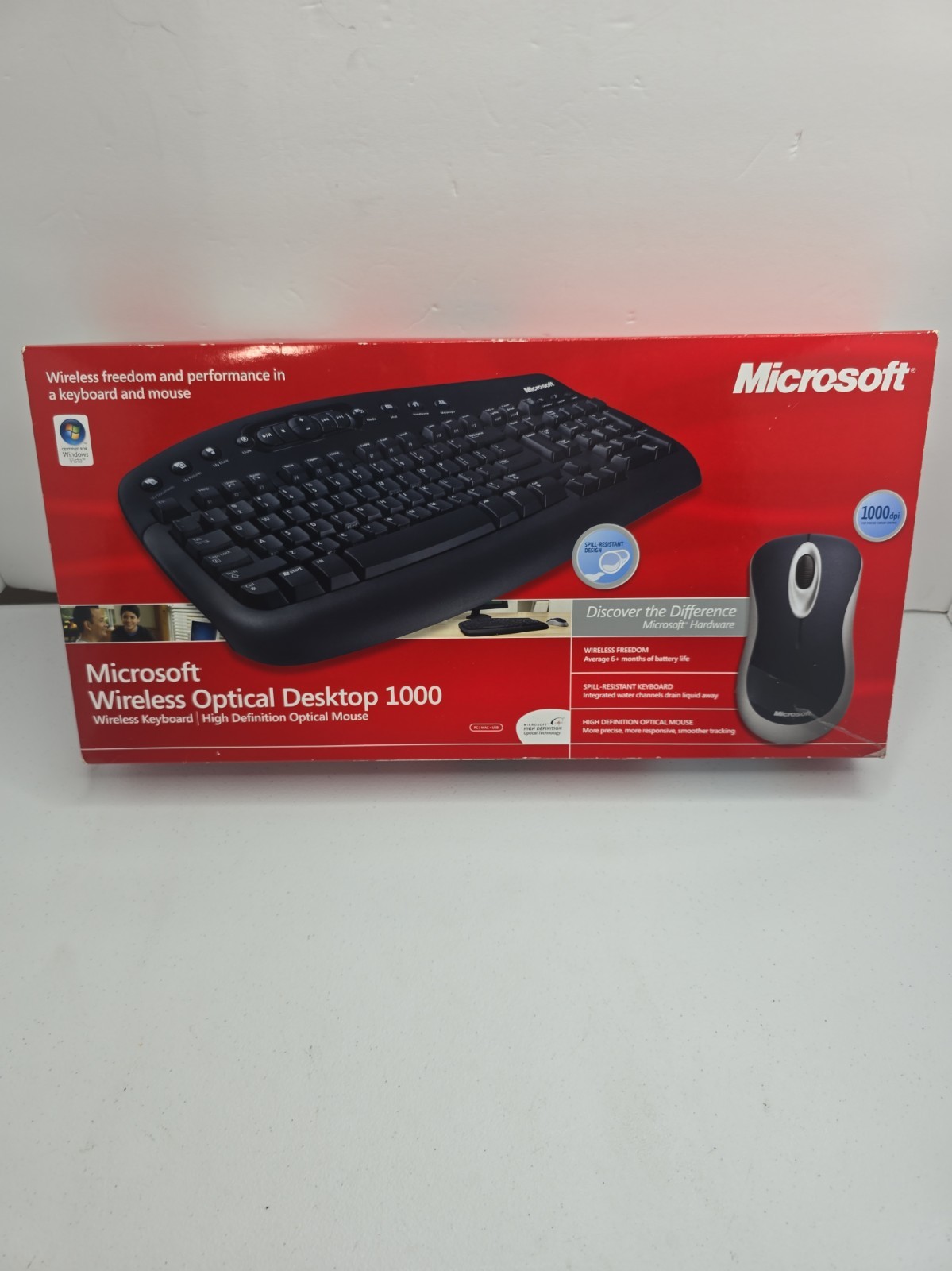 Microsoft Wireless Desktop 1000 Ergo Keyboard Optical Mouse Sealed