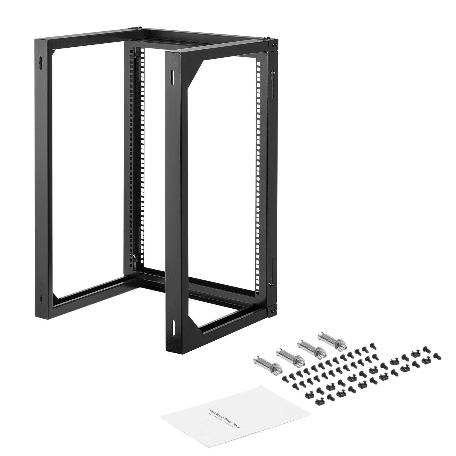 15U Open Frame Wall Rack 18" Depth 150lb Weight 19" IT Equipment