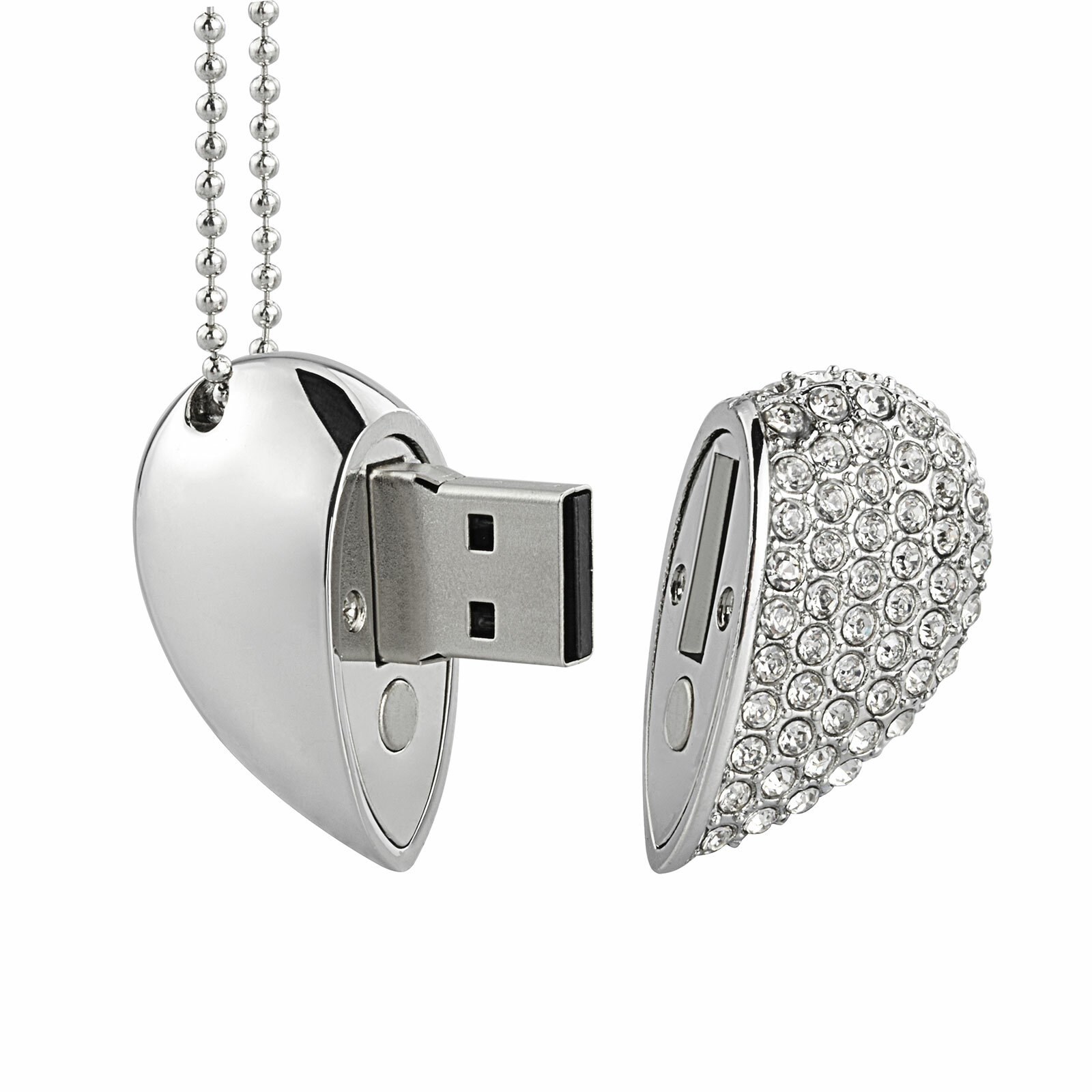 USB 2.0 Flash Drive Crystal Heart Shape Stick Pendant USB Memory Stick 32GB 64GB